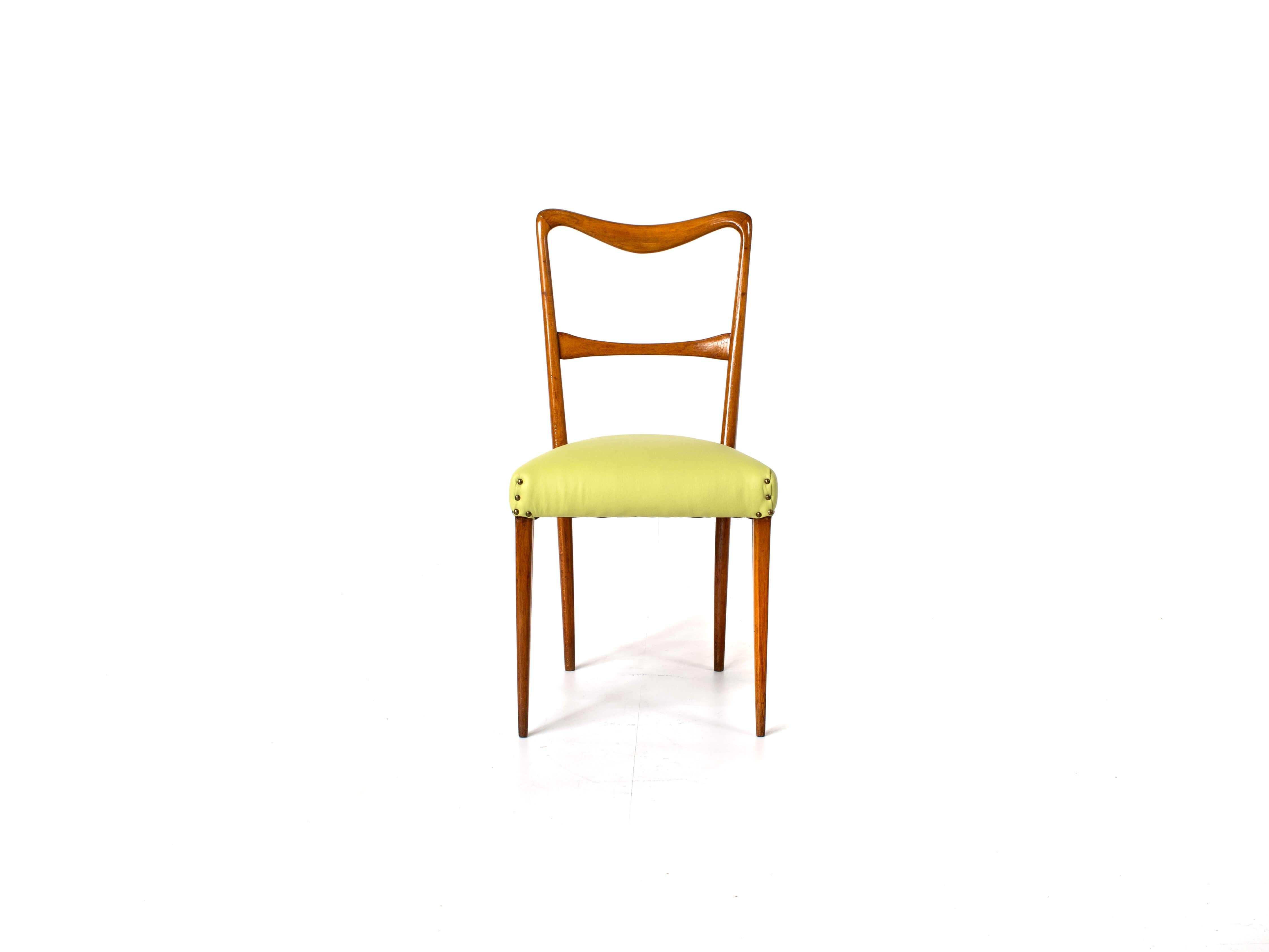 Mid-20th Century Set of 5 Italian Modern Dining Chairs in Style of Paolo Buffa, 1950s