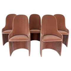 Set of 5 Italian Post-Modern Barrel-Back Dining Chairs