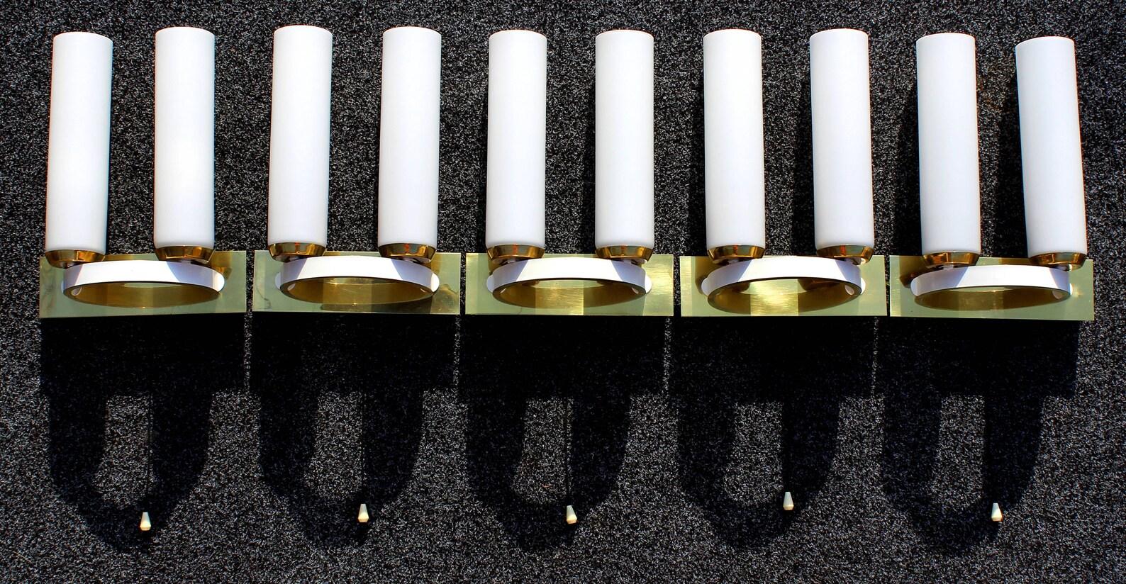 Mid-Century Modern Set of 5 Italian Sconces or Wall Lights, 1970s For Sale