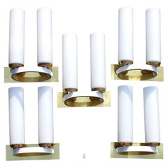 Set of 5 Italian Sconces or Wall Lights, 1970s