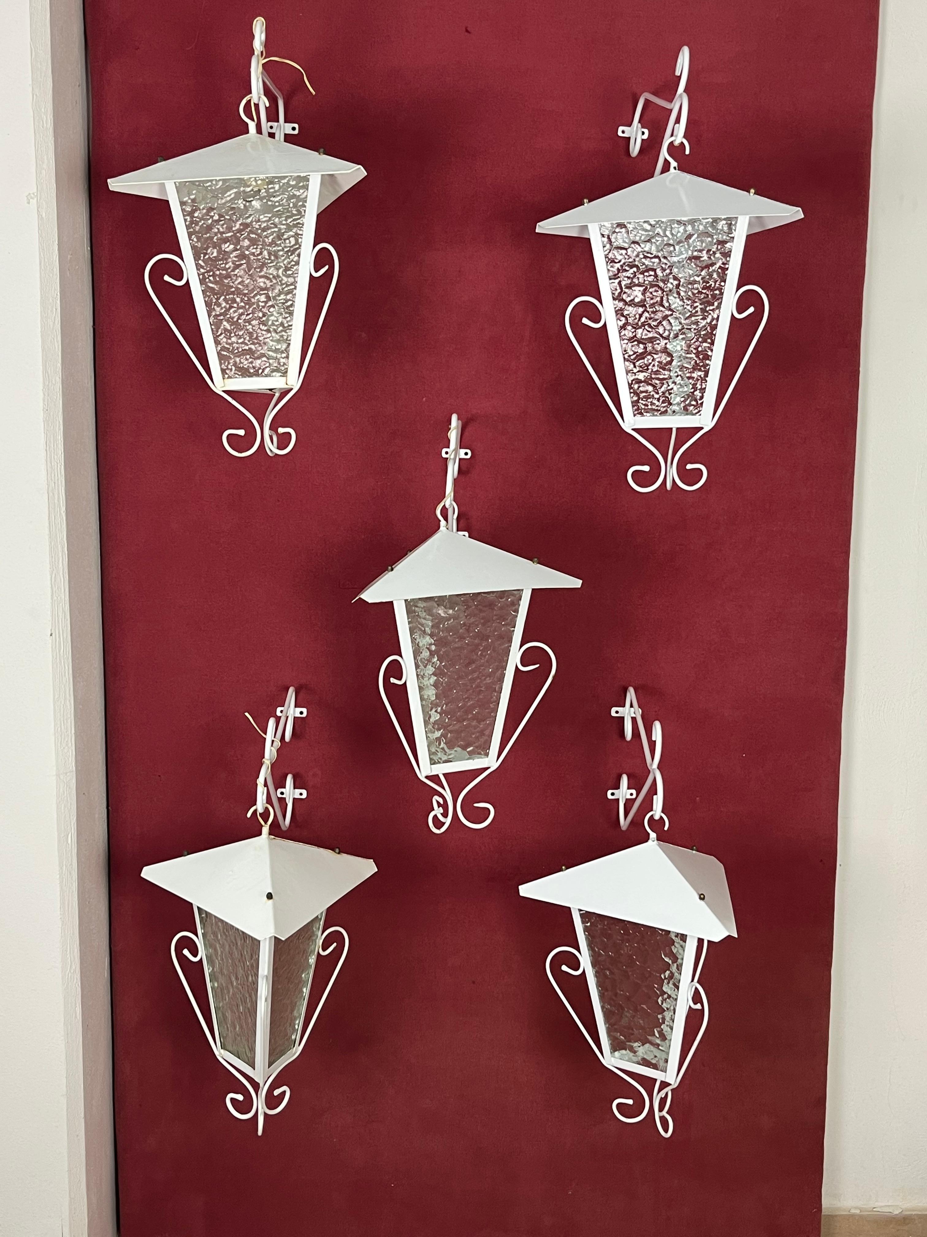Set of 5 Italian Wrought Iron Wall Lamps, 1970s For Sale 9