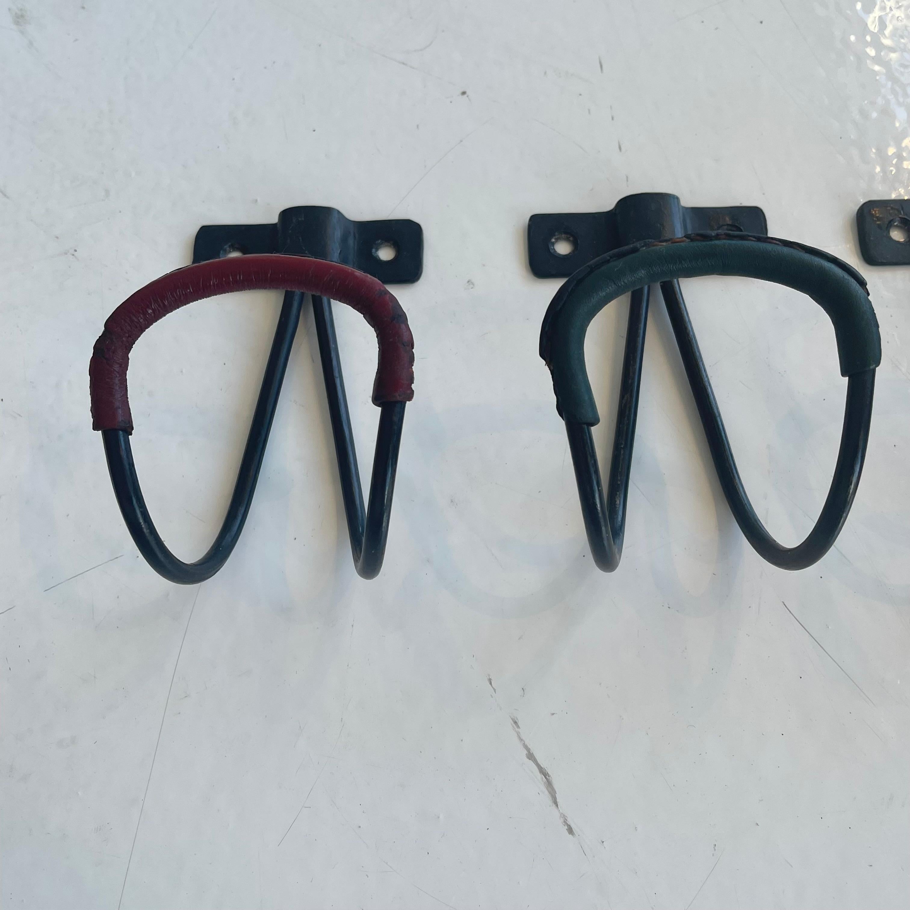 Set of 5 Jacques Adnet Leather Hooks 5