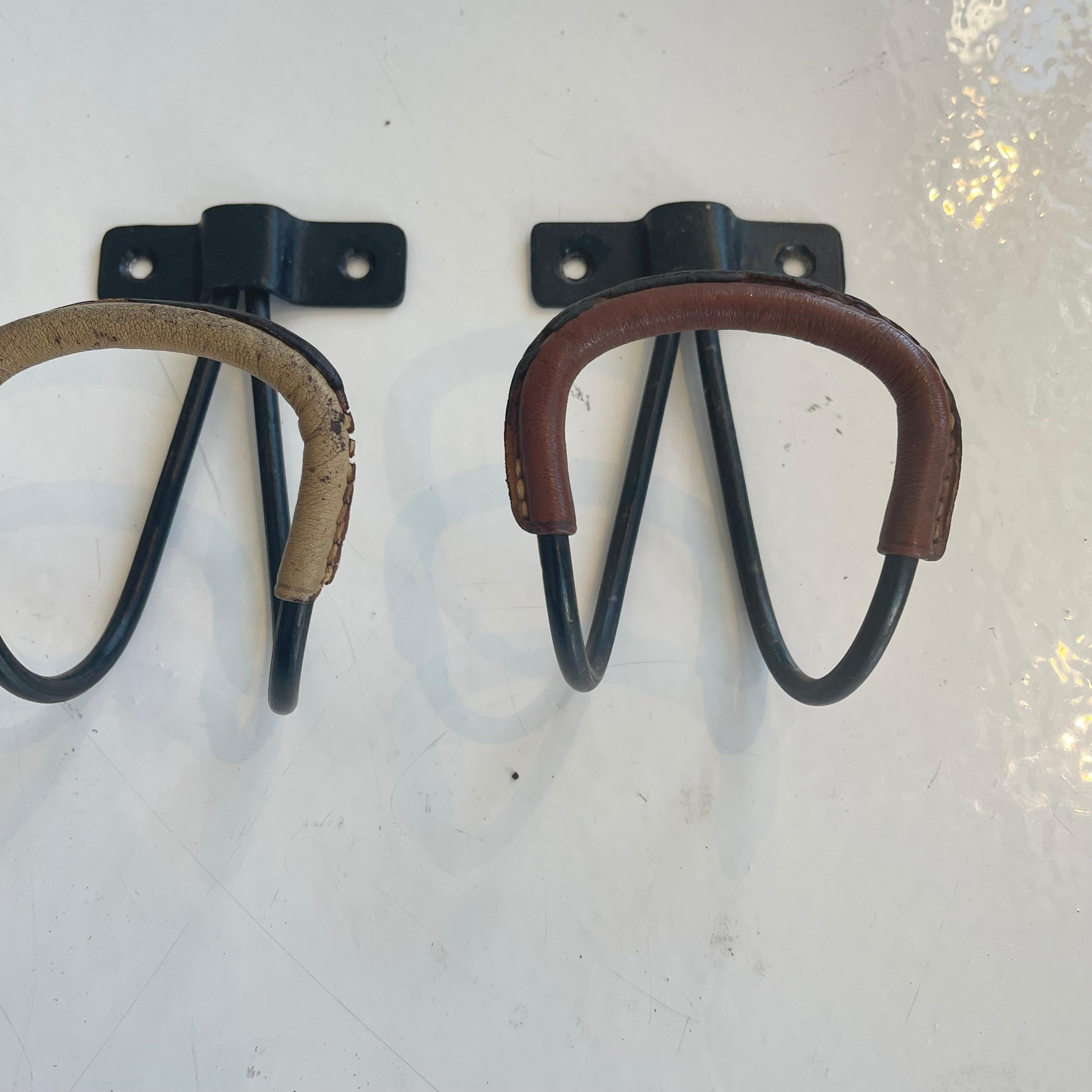 Set of 5 Jacques Adnet Leather Hooks 7