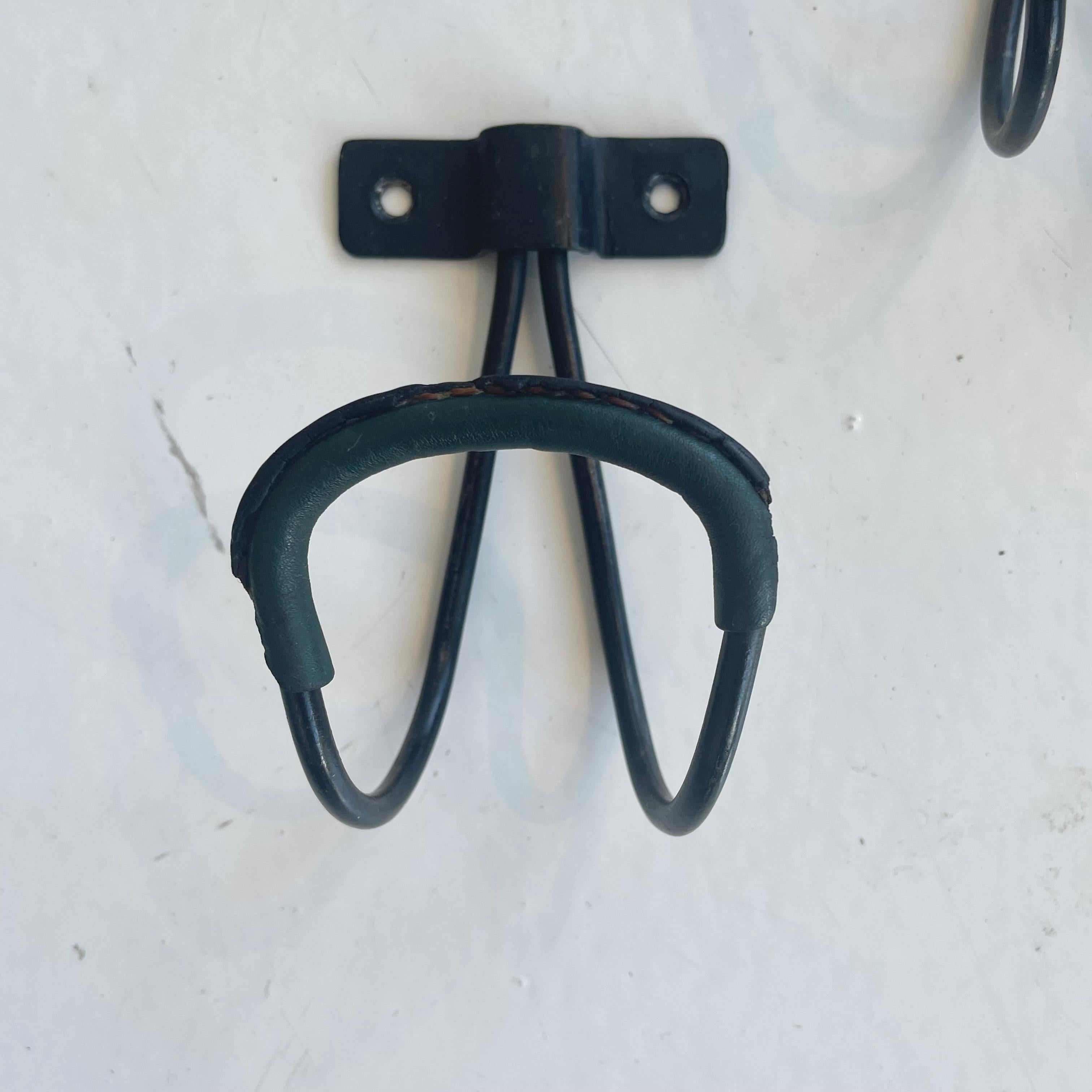 Mid-20th Century Set of 5 Jacques Adnet Leather Hooks