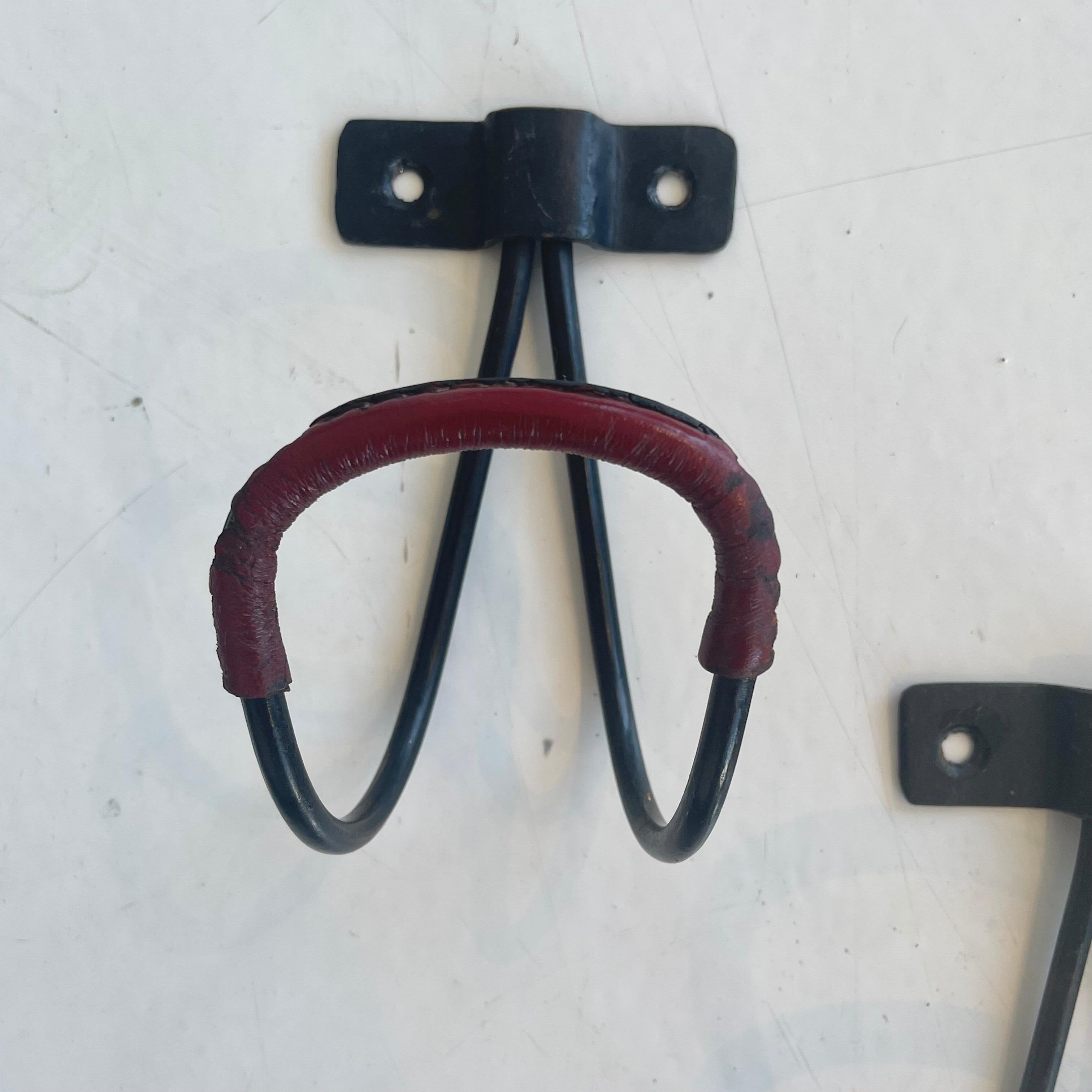 Set of 5 Jacques Adnet Leather Hooks 3