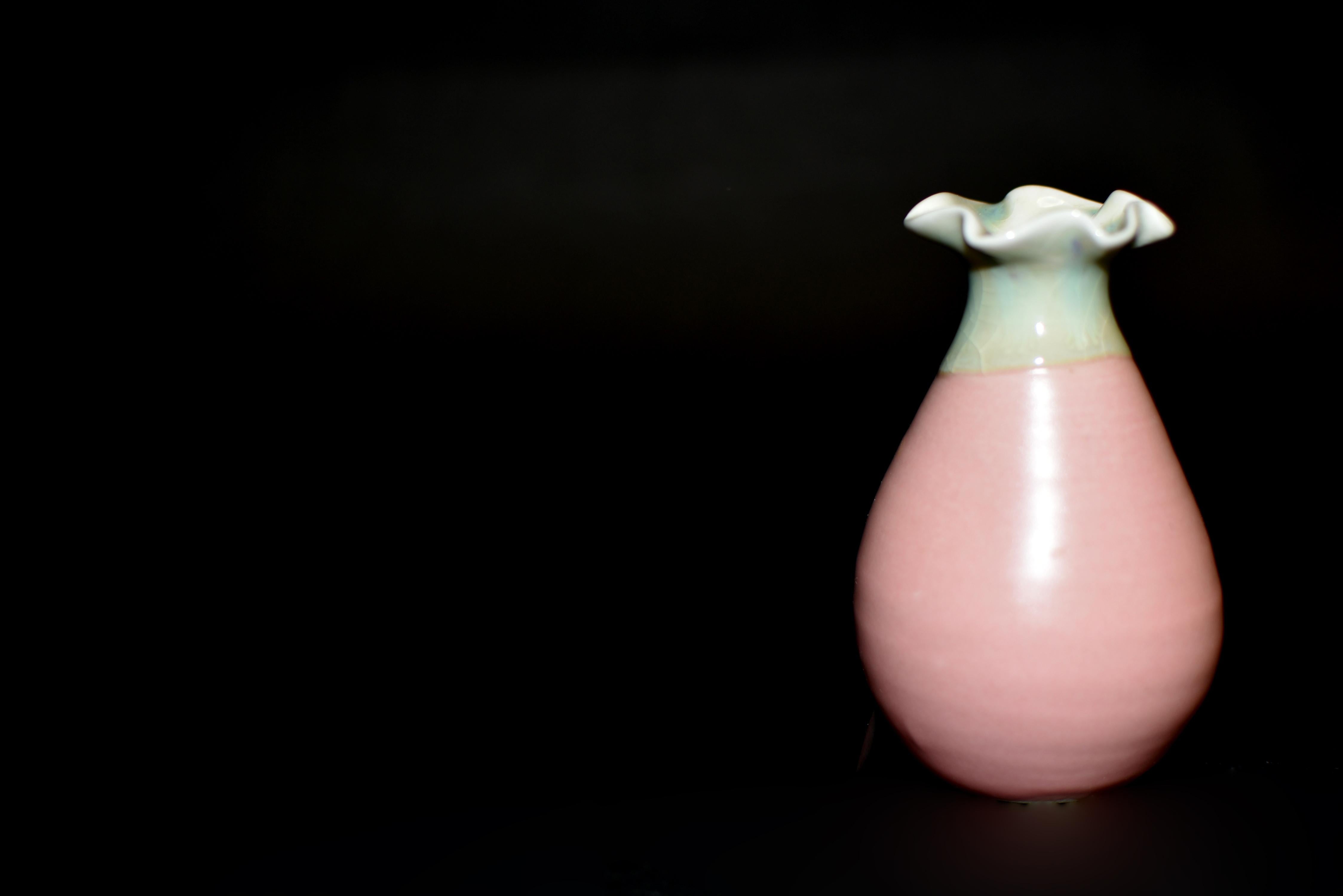 Satz von 5 japanischen Wabi Sabi Mini-Vasen mit gerafften Lips im Angebot 4
