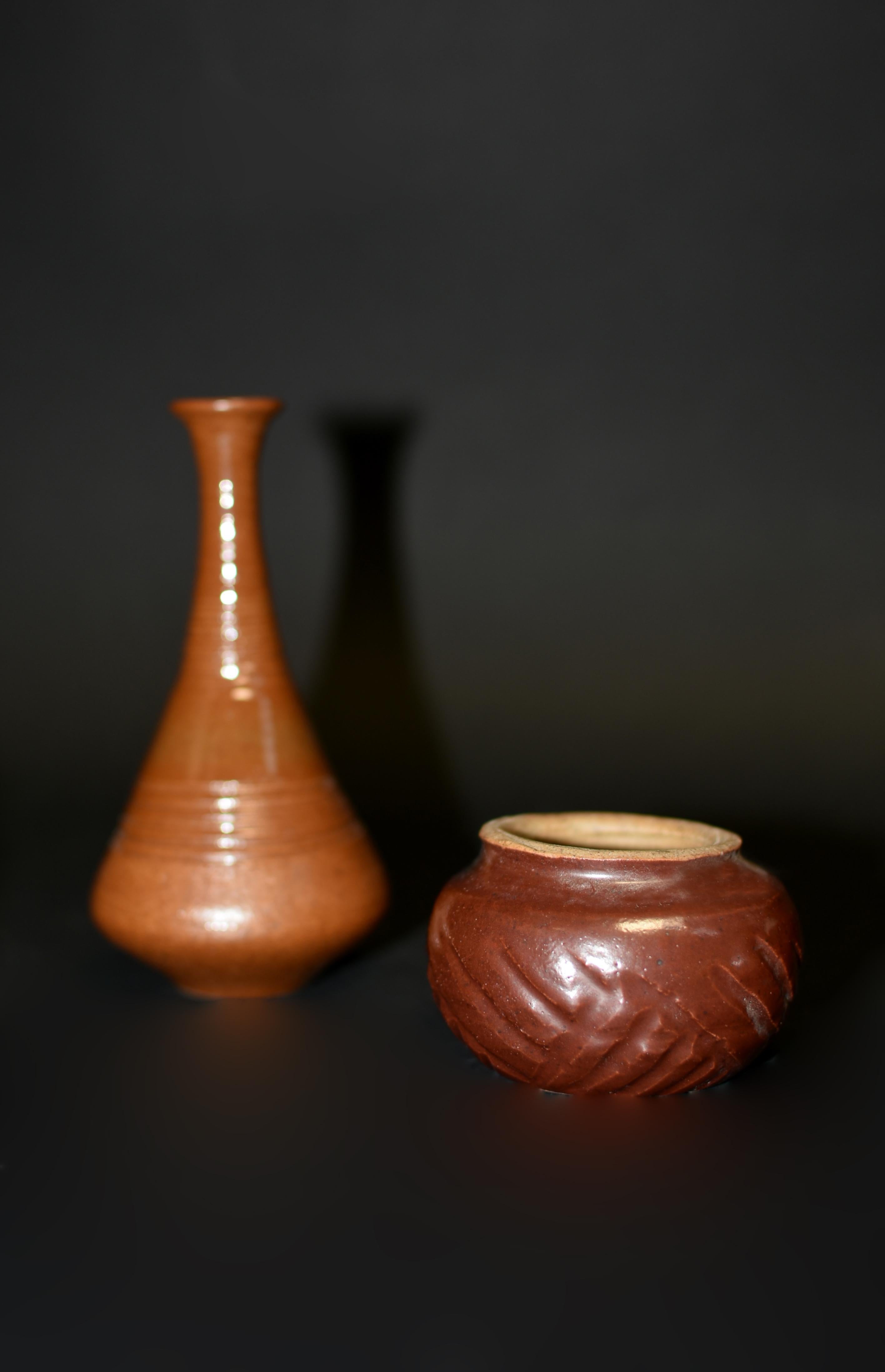 Set von 5 japanischen Wabi Sabi-Keramikvasen aus Keramik  im Angebot 11