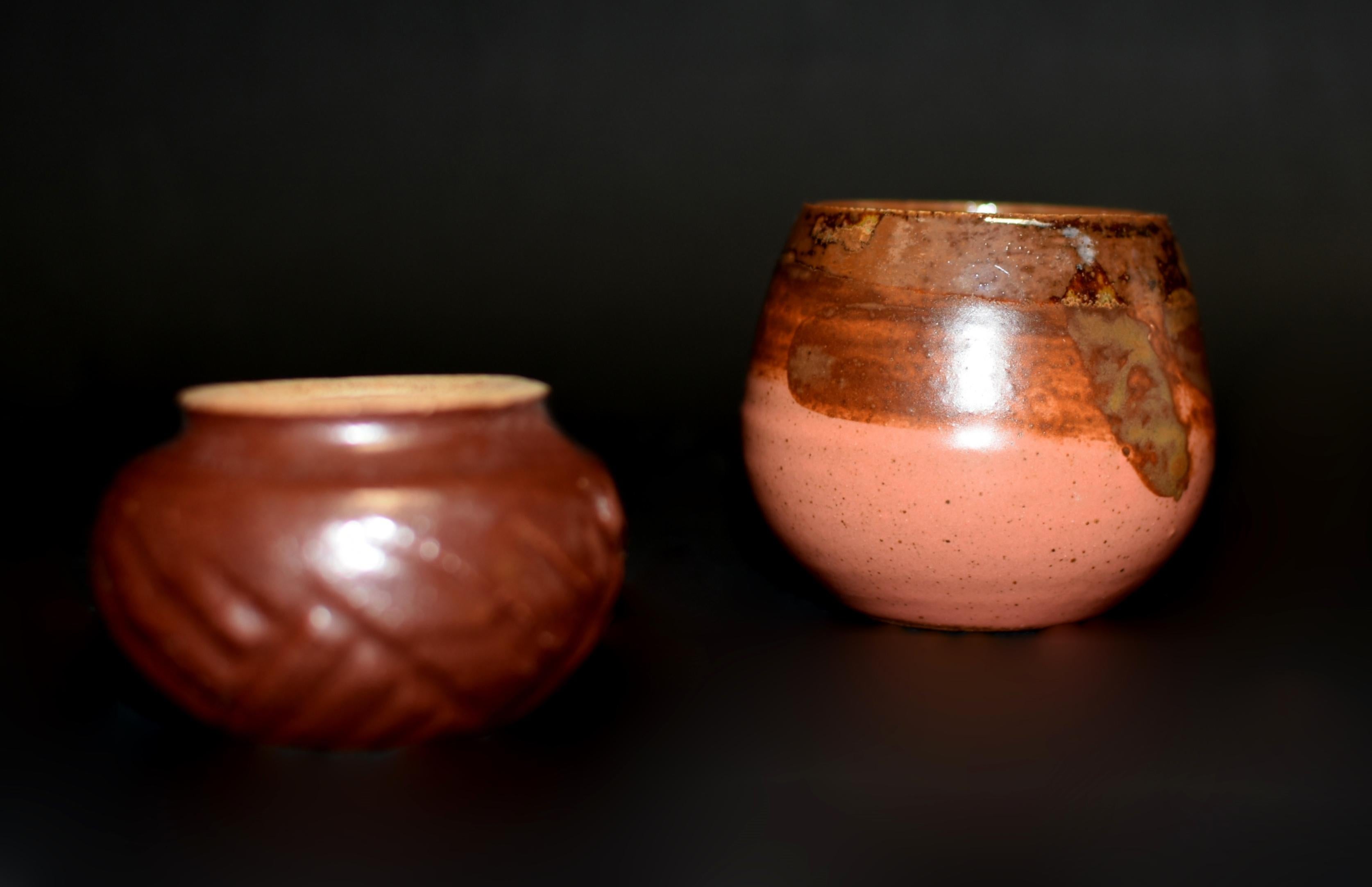 Set of 5 Japanese Wabi Sabi Small Pottery Vases  For Sale 15