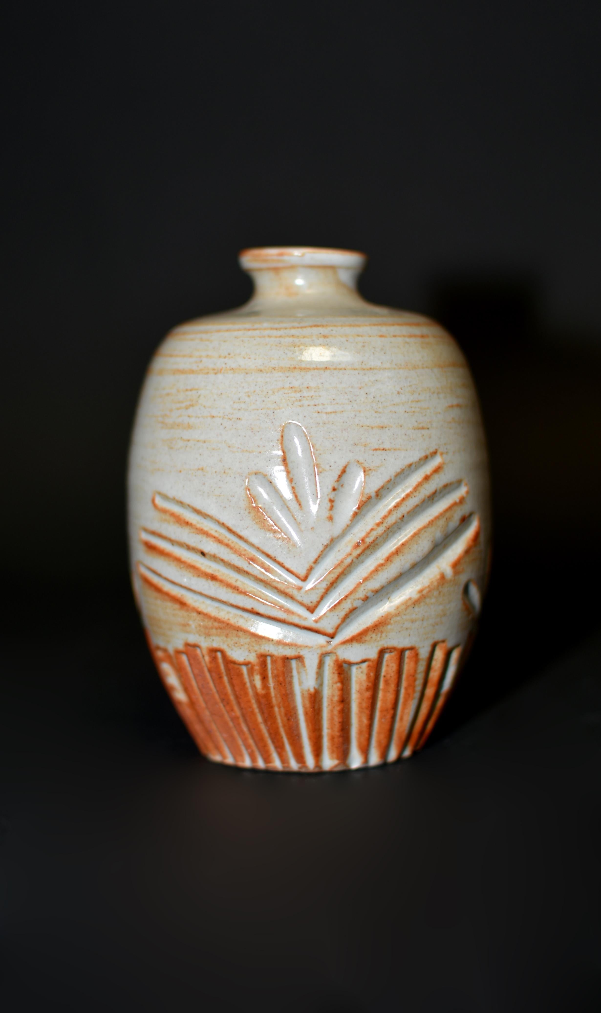 Set von 5 japanischen Wabi Sabi-Keramikvasen aus Keramik  (Töpferwaren) im Angebot