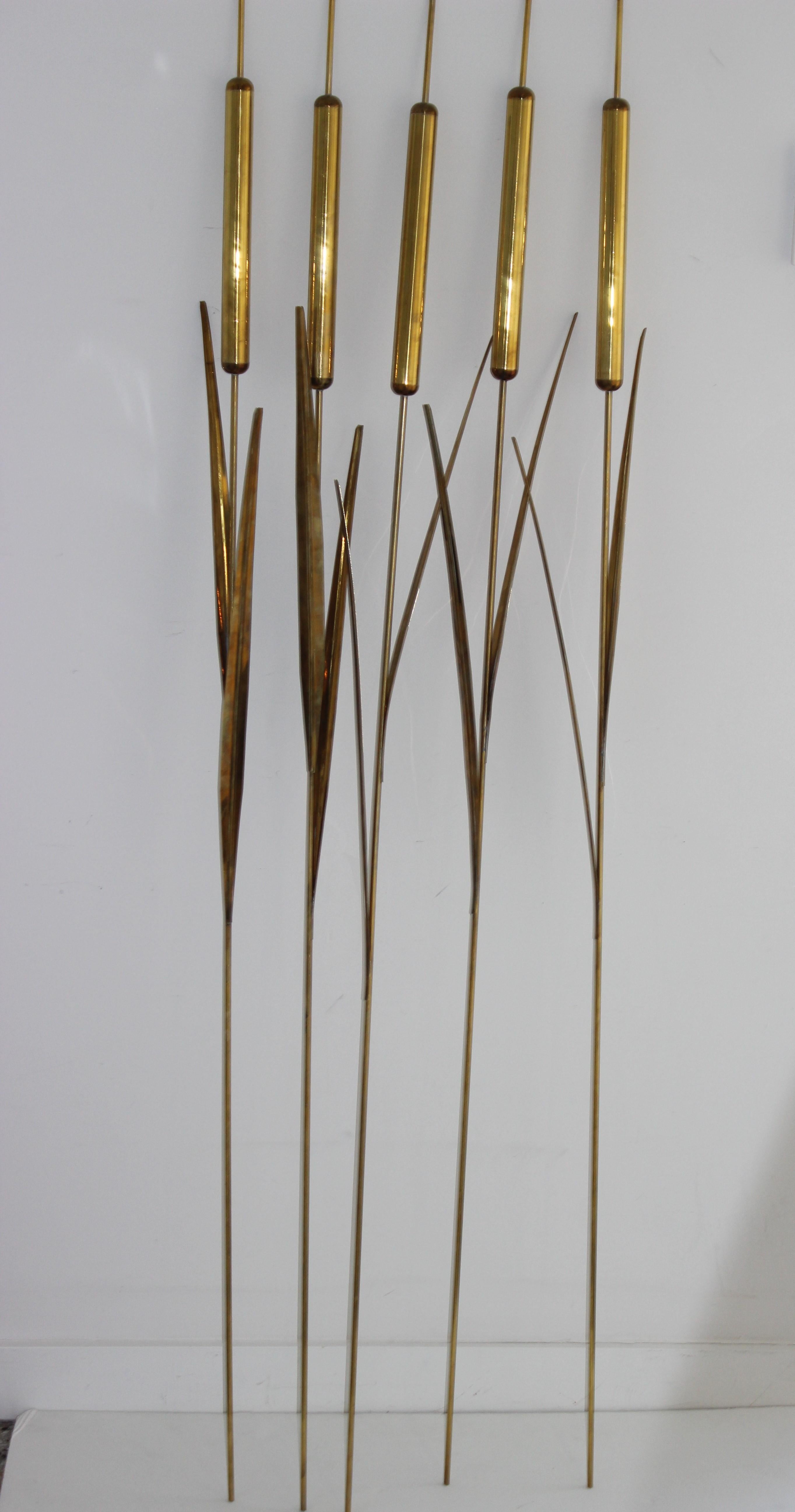 Set of 5 Jere Brass Cat Tails Sculptures 1