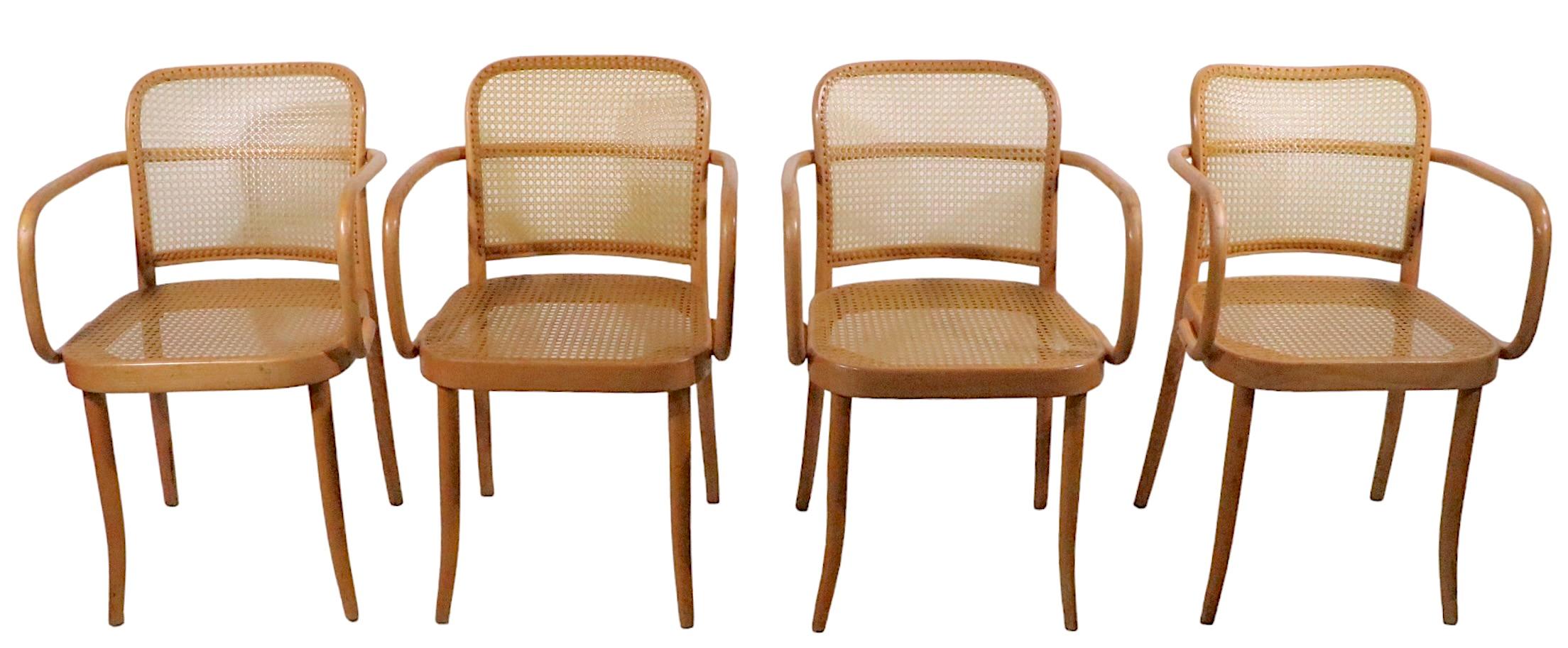 Set of 5 Josef Frank Prague Chairs Made in Czechoslovakia, circa 1970s In Good Condition For Sale In New York, NY