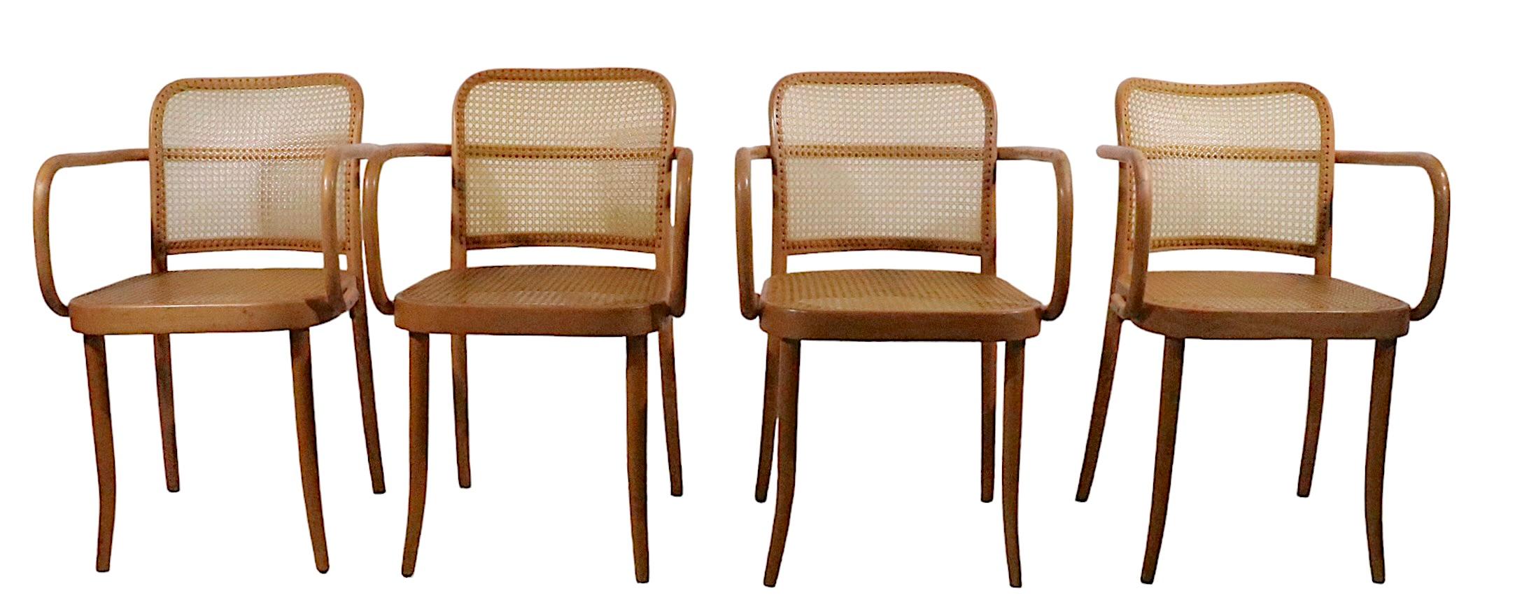20th Century Set of 5 Josef Frank Prague Chairs Made in Czechoslovakia, circa 1970s For Sale