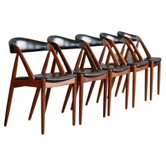 Set of 5 Kai Kristiansen Teak Dining Chairs Model 31 for Schou Andersen