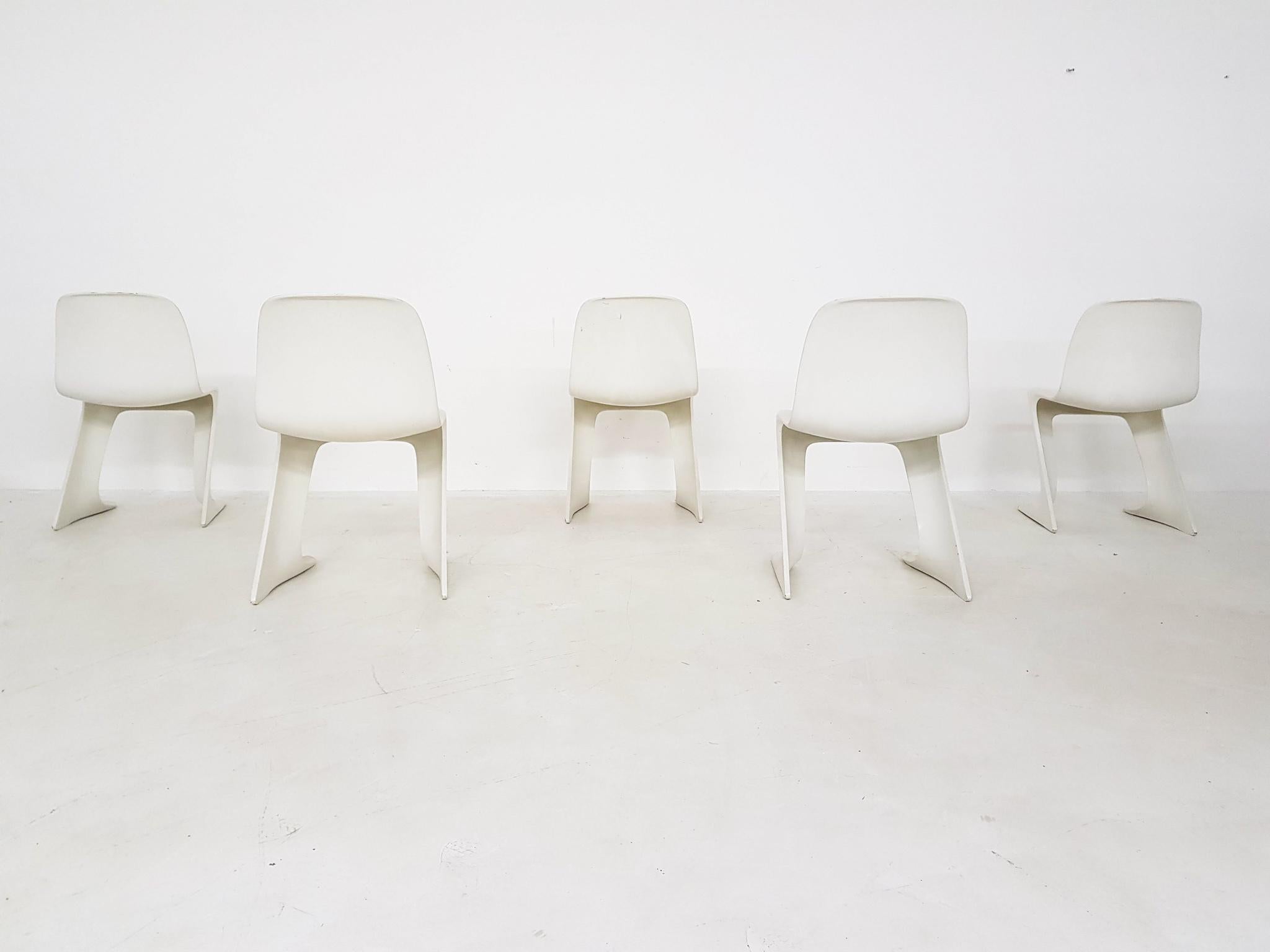 Mid-Century Modern Set of 5 Kangaroo Z-Dining Chairs by Ernst Moeckl for Horn Collection Baydur