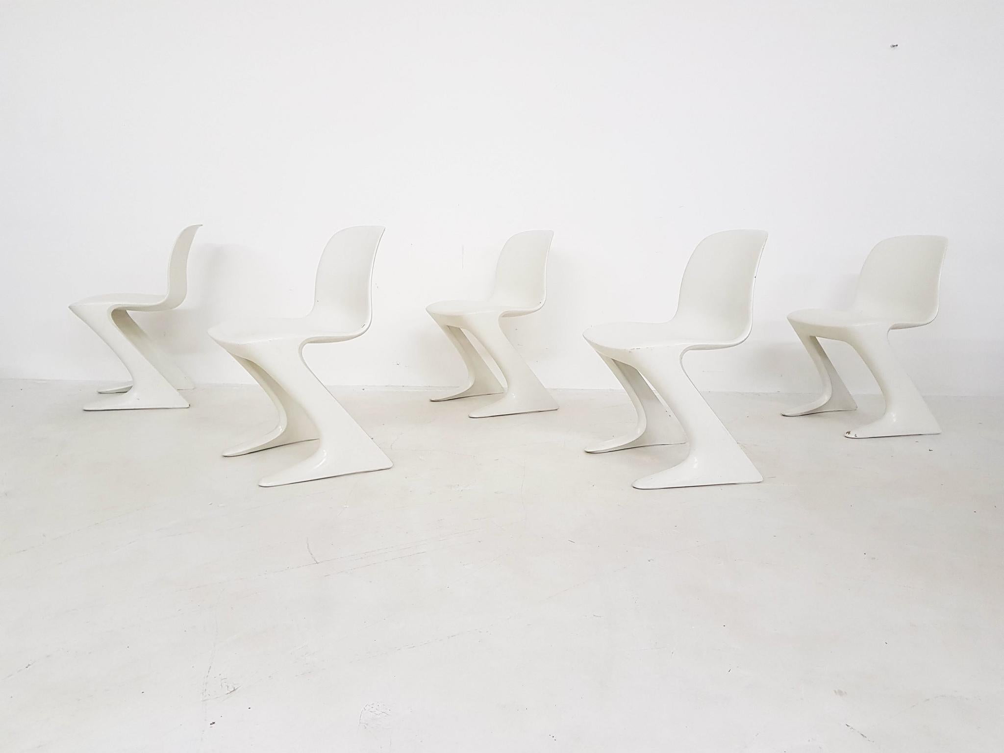 Set of 5 Kangaroo Z-Dining Chairs by Ernst Moeckl for Horn Collection Baydur In Fair Condition In Amsterdam, NL