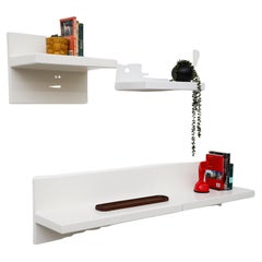 Set of 5 Kartell Inspired White Floating Molded Acrylic Wall Shelves