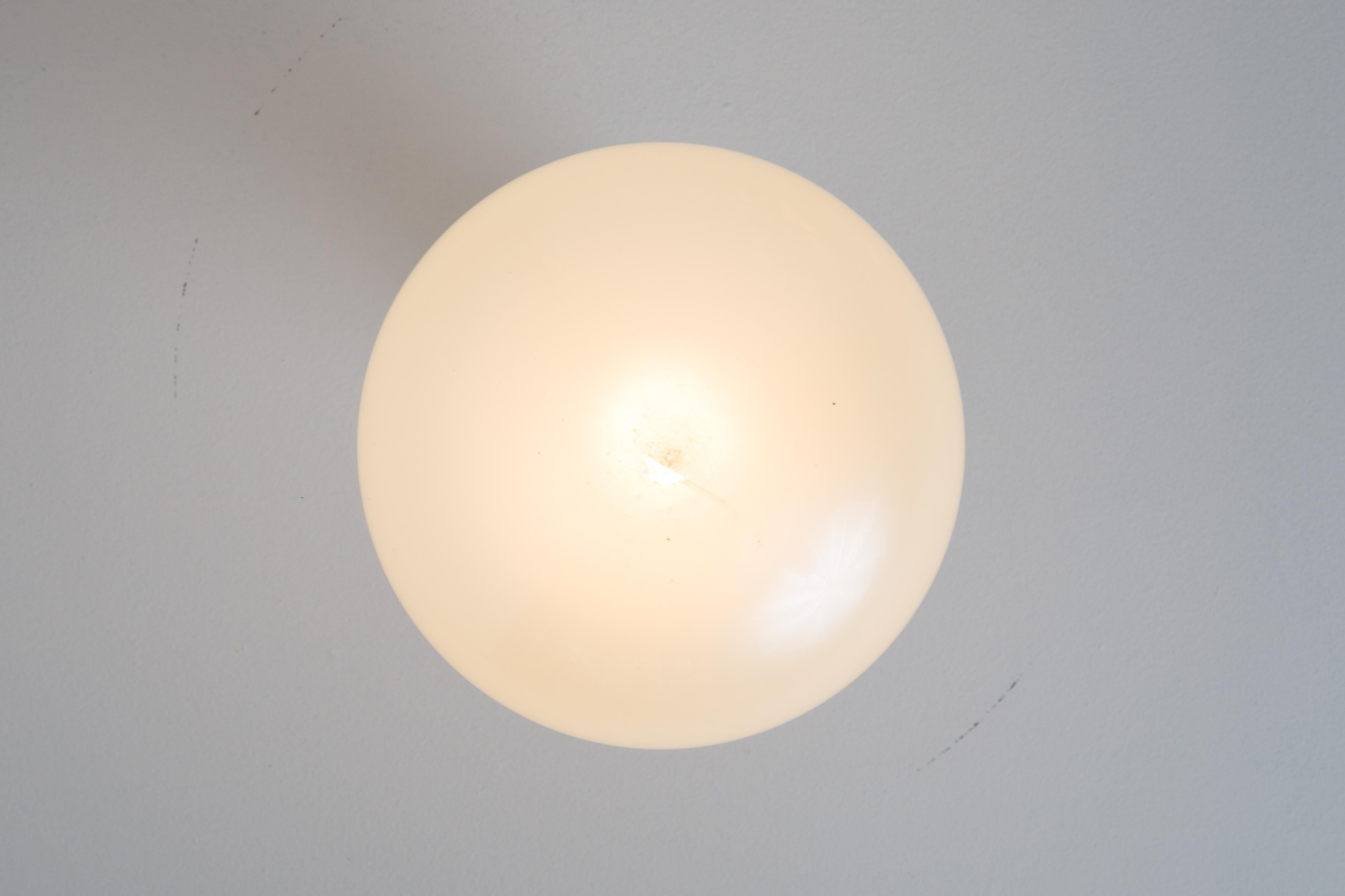 Set of 5 Large 1960s Motoko Ishii Glass & Metal Ceiling Lamps for Staff Leuchten For Sale 1