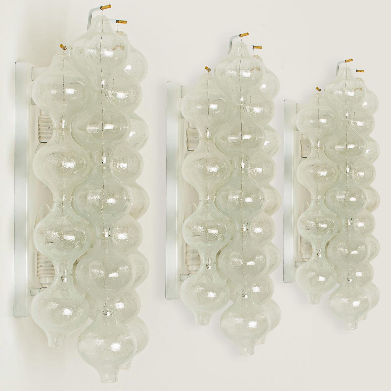 German Set of 5 Large Tulipan Wall Lamps or Sconces by J.T. Kalmar 'H 21.2'