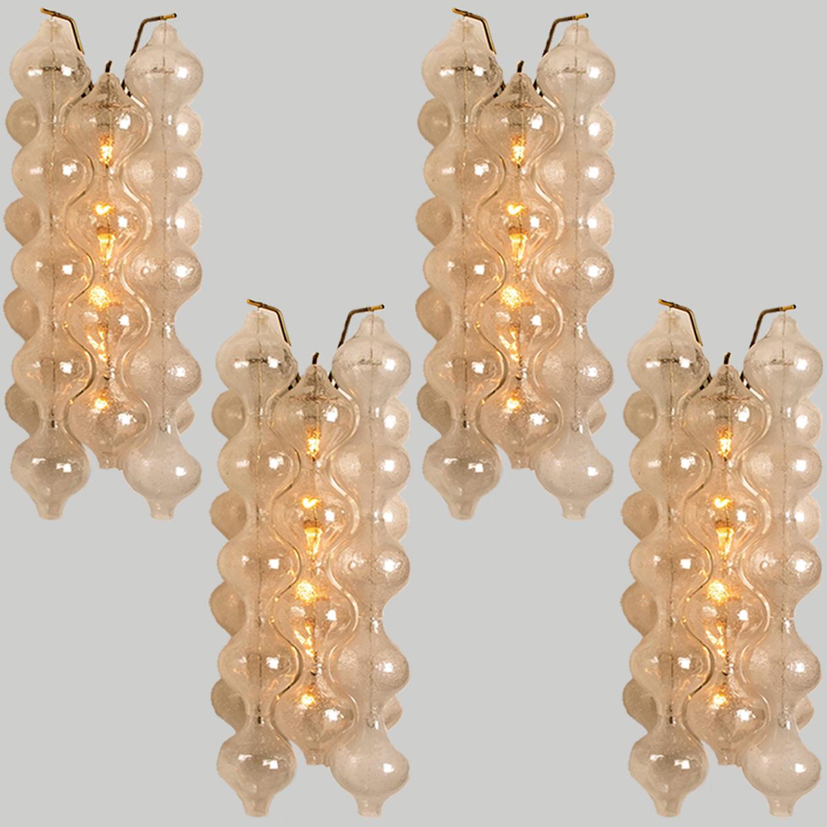 Other Set of 5 Large Tulipan Wall Lamps or Sconces by J.T. Kalmar 'H 21.2'