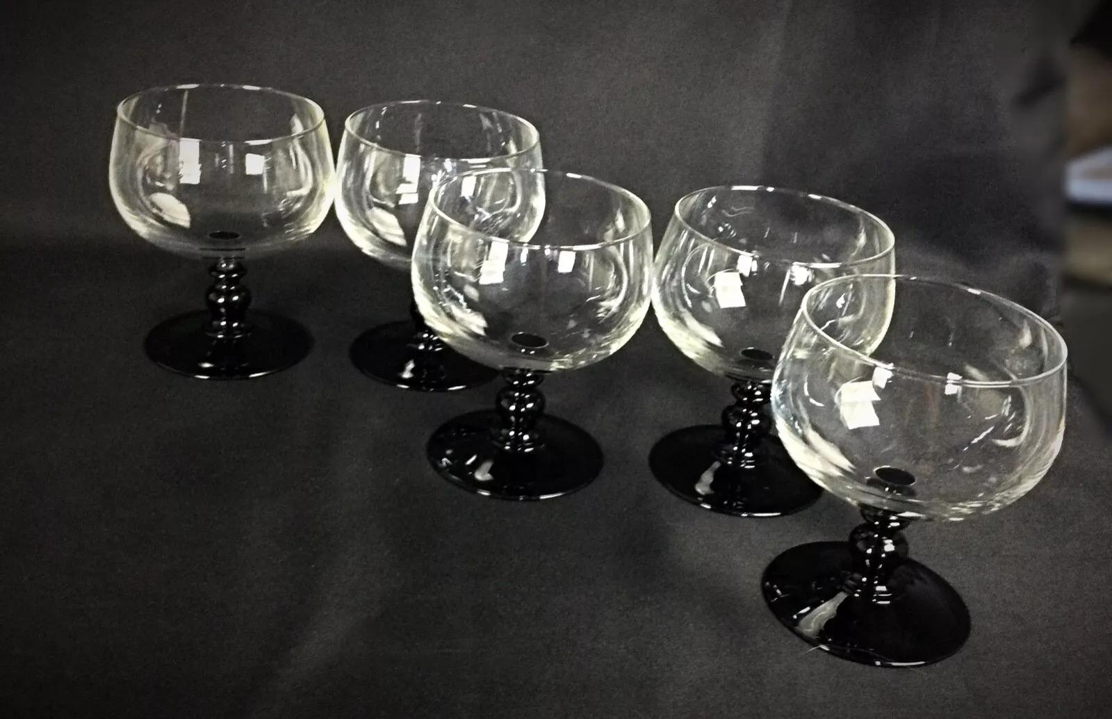 Francese Set di 5 bicchieri da vino grandi con steli verdi - Bellissimo servizio - 2Y314 in vendita