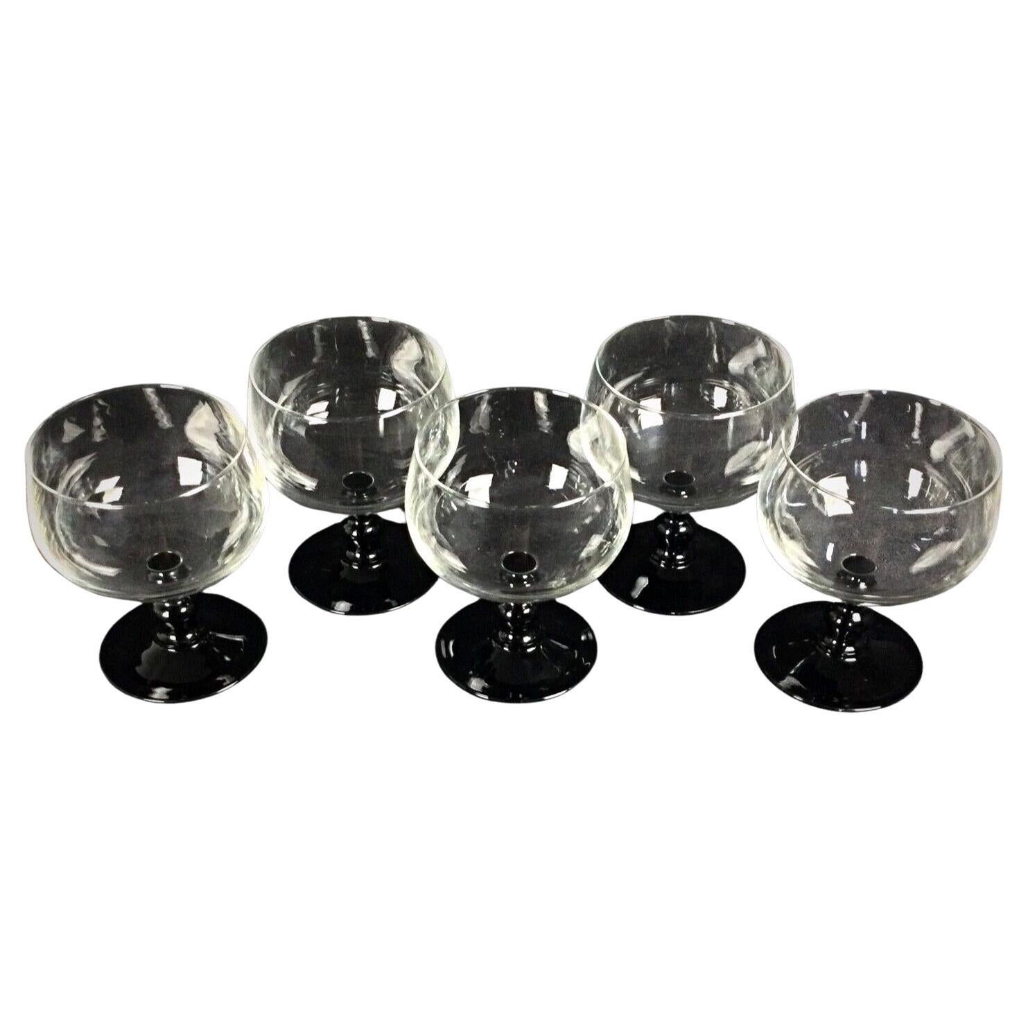 Juego de 5 Copas de Vino Grandes con Tallos Verdes - Hermoso Servicio - 2Y314