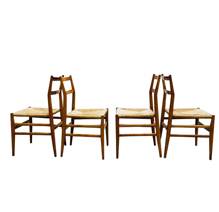 Italian Set of 5 Leggera 646 Chairs Gio Ponti for Cassina, Italy, 1950s For Sale