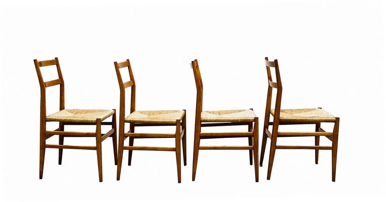 Set of 5 Leggera 646 Chairs Gio Ponti for Cassina, Italy, 1950s In Good Condition For Sale In Naples, IT