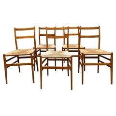 Set of 5 Leggera 646 Chairs Gio Ponti for Cassina, Italy, 1950s