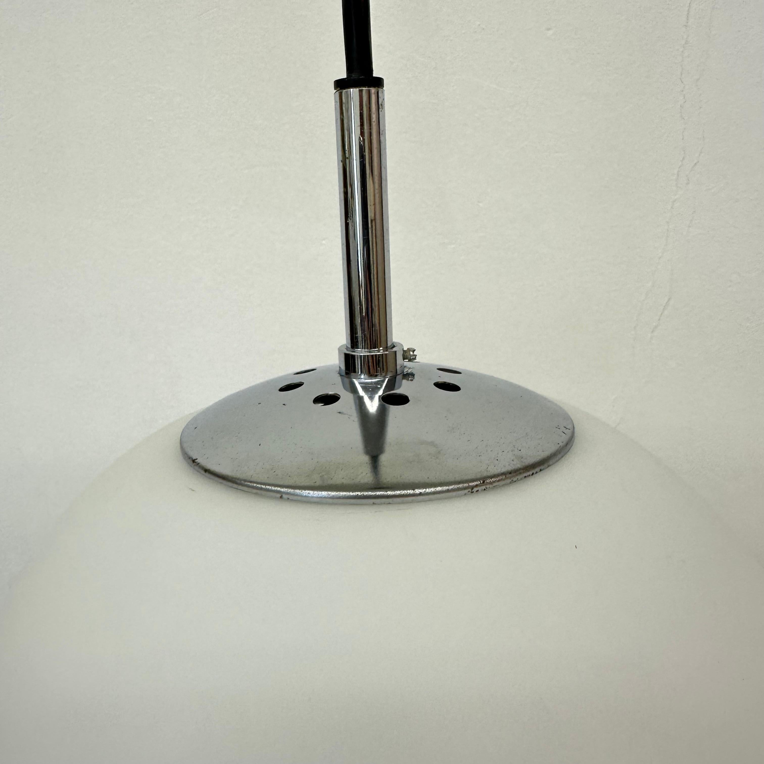 Mid-Century Modern Set of 5 Limburg Glashutte hanging lamp matte opaline globe , 1970s For Sale