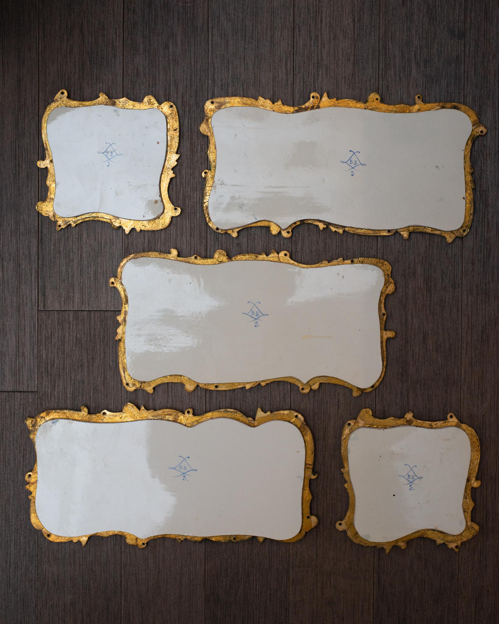 French Set of 5 Louis XVI Sèvres Style Handpainted Porcelain and Bronze Mounted Plaques