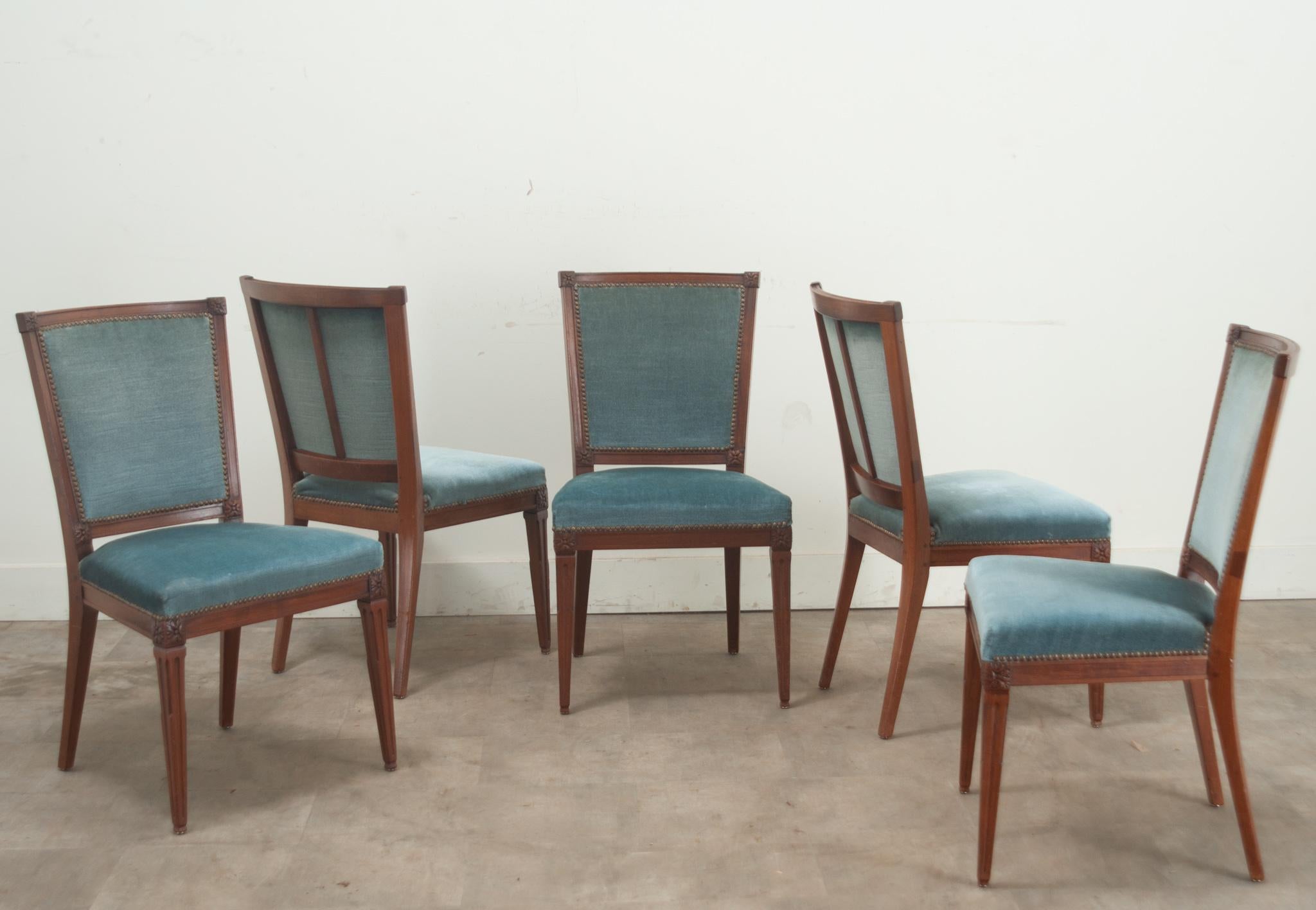 20th Century Set of 5 Louis XVI Style Dining Chairs