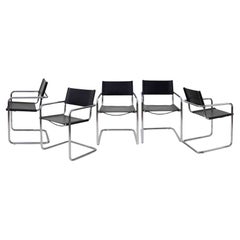 Set of 5 Lounge Chairs Model "MG" by Matteo Grassi, 1980s Set of 5 Lounge Chairs Model "MG" by Matteo Grassi, 1980s