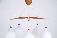 Set of 5 Luxus Chandeliers by Uno & Östen Kristiansson, Sweden, 1960s