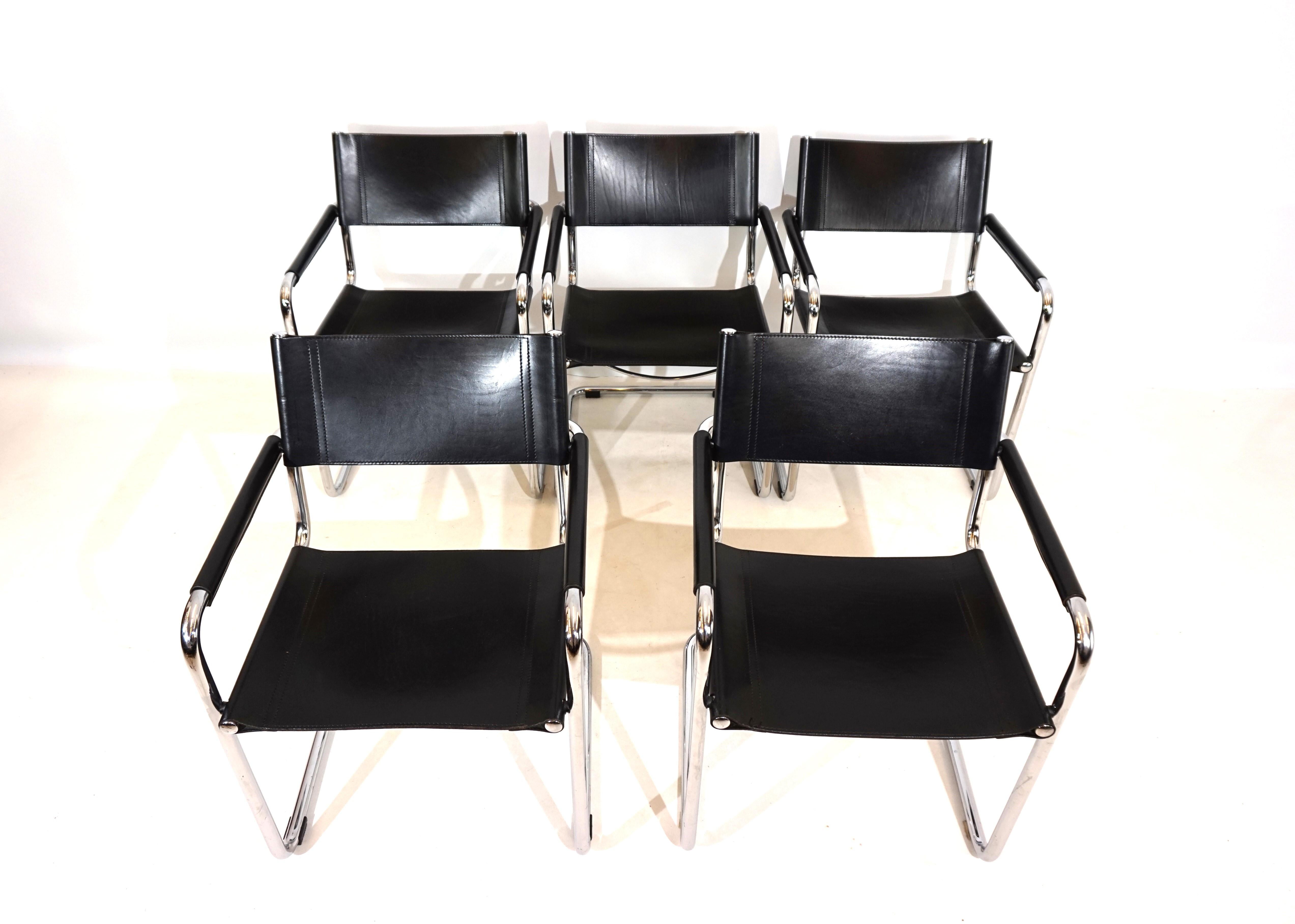 Set of 5 Matteo Grassi MG5 leather dining/conference chairs 3