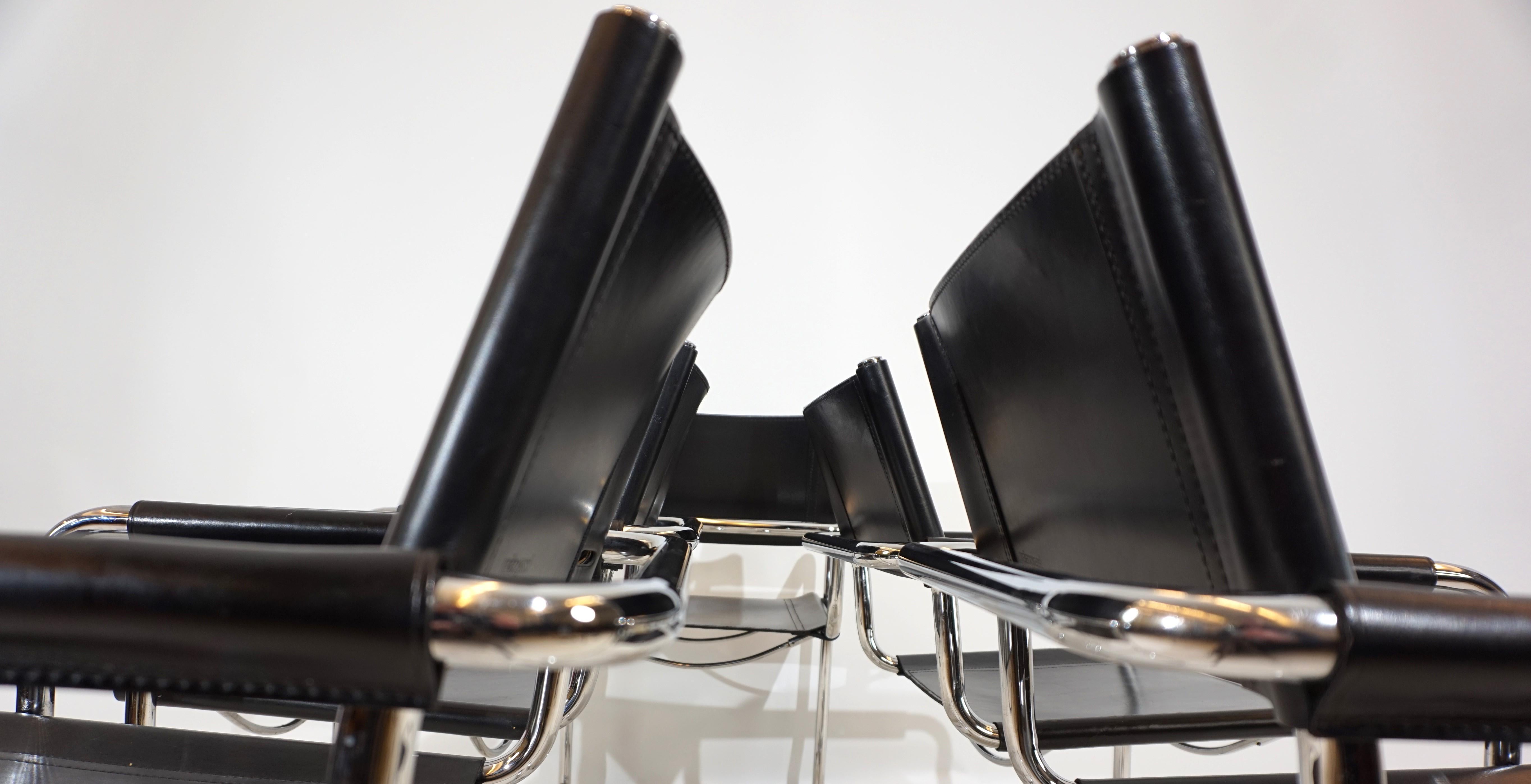 Set of 5 Matteo Grassi MG5 leather dining/conference chairs 5
