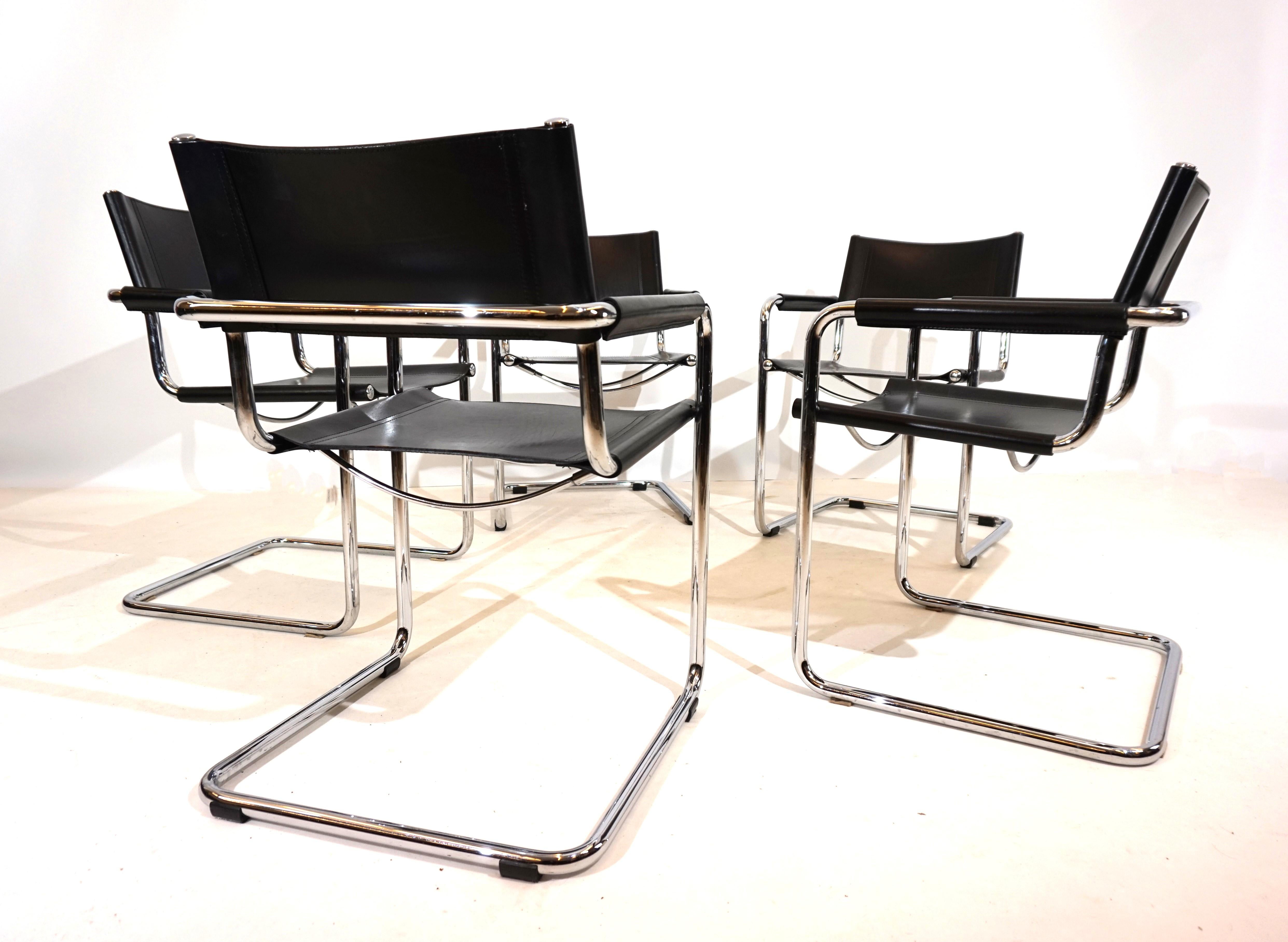 Set of 5 Matteo Grassi MG5 leather dining/conference chairs For Sale 7