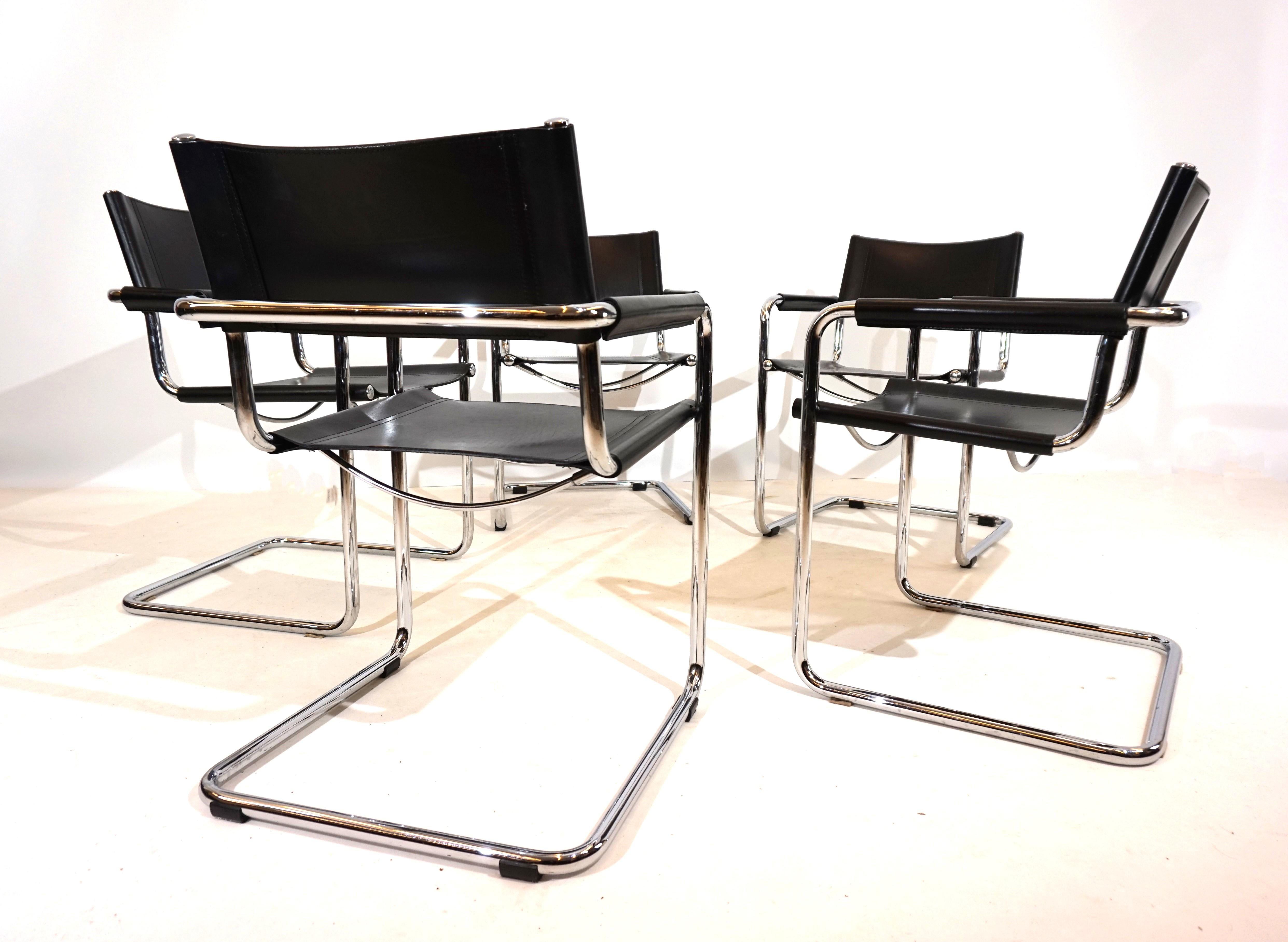 Set of 5 Matteo Grassi MG5 leather dining/conference chairs 6