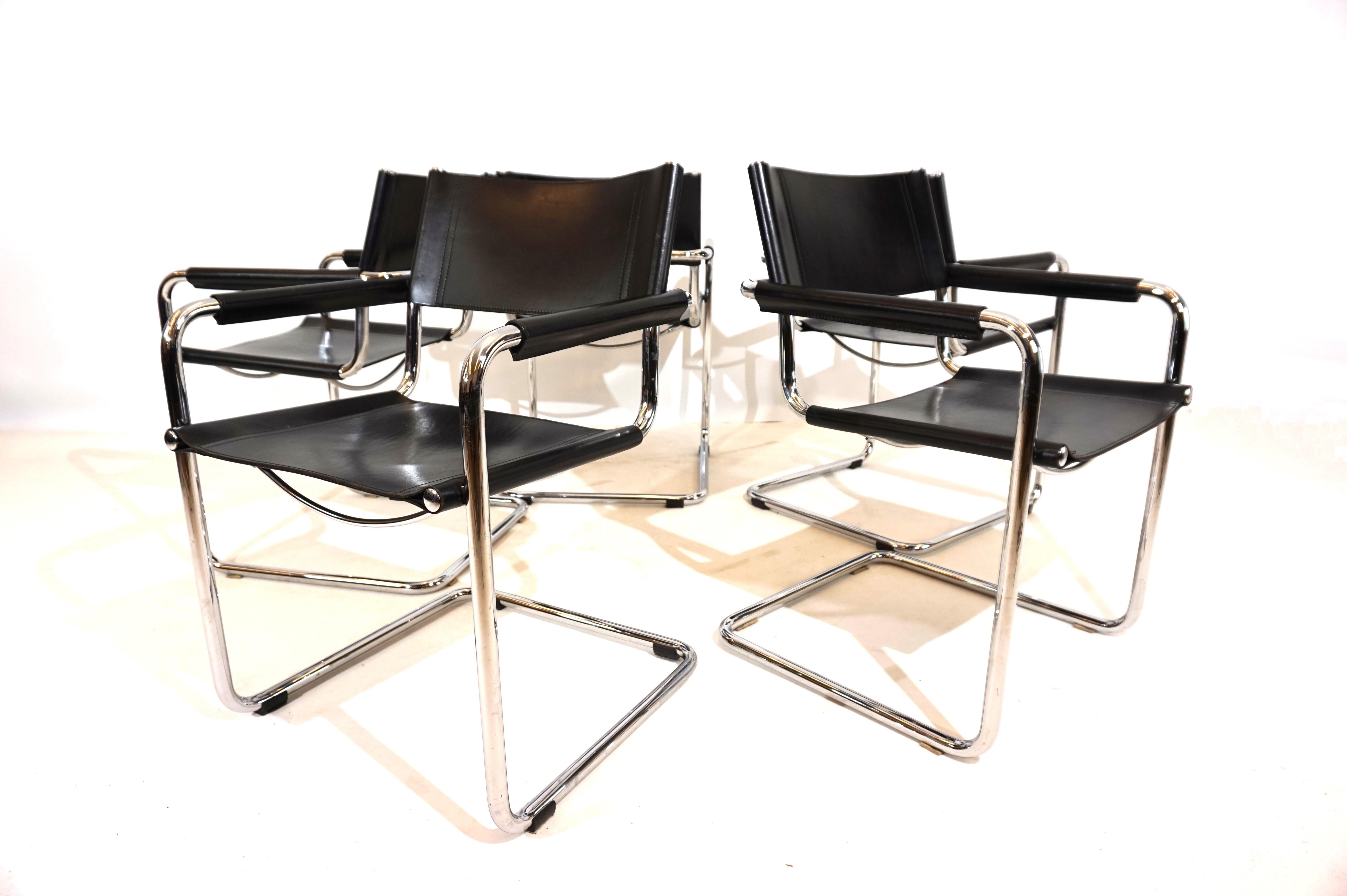 Set of 5 Matteo Grassi MG5 leather dining/conference chairs For Sale 9