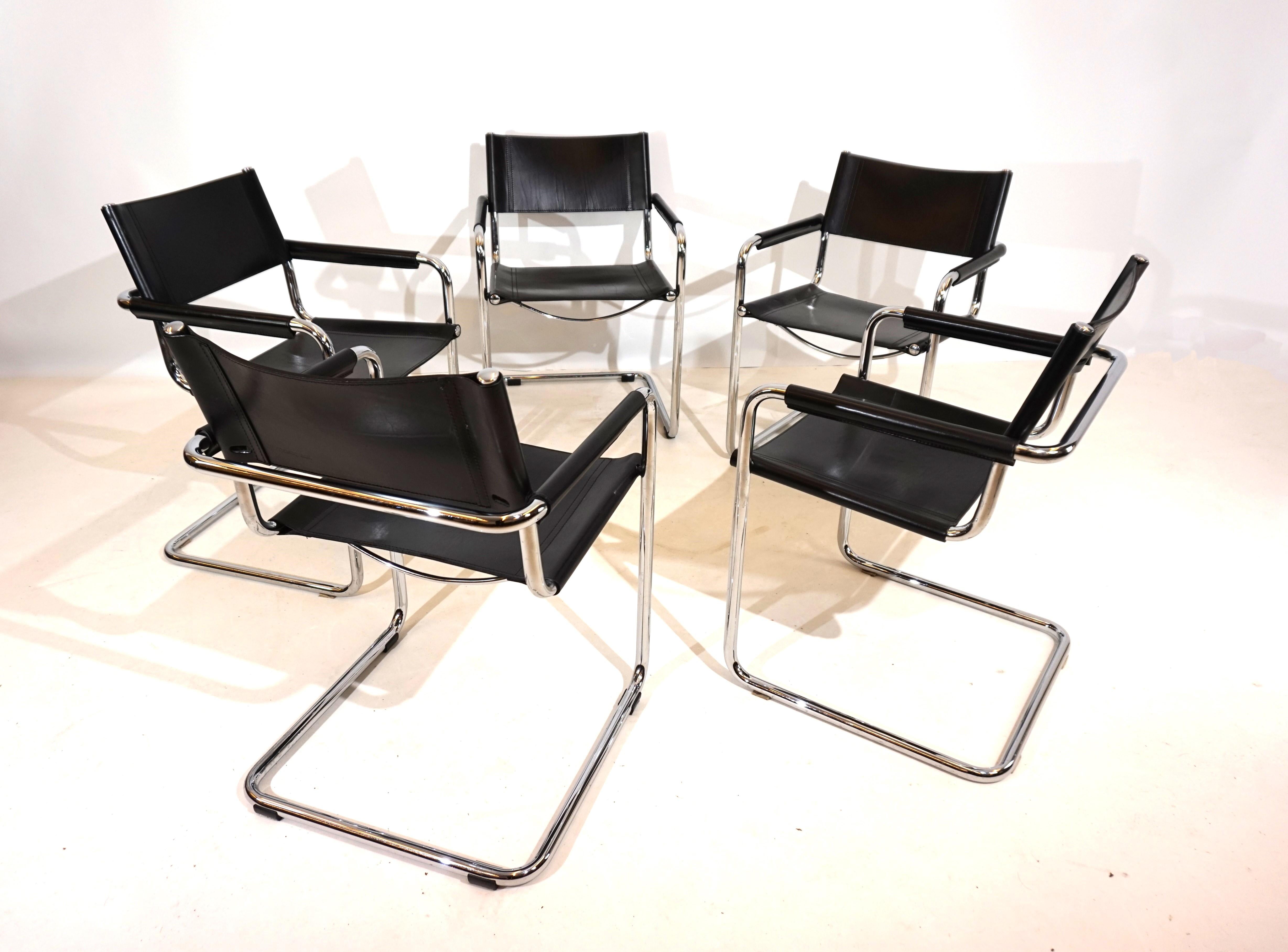 Set of 5 Matteo Grassi MG5 leather dining/conference chairs 10