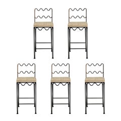 Set of 5 'Méandre' Counter Stools by Design Frères
