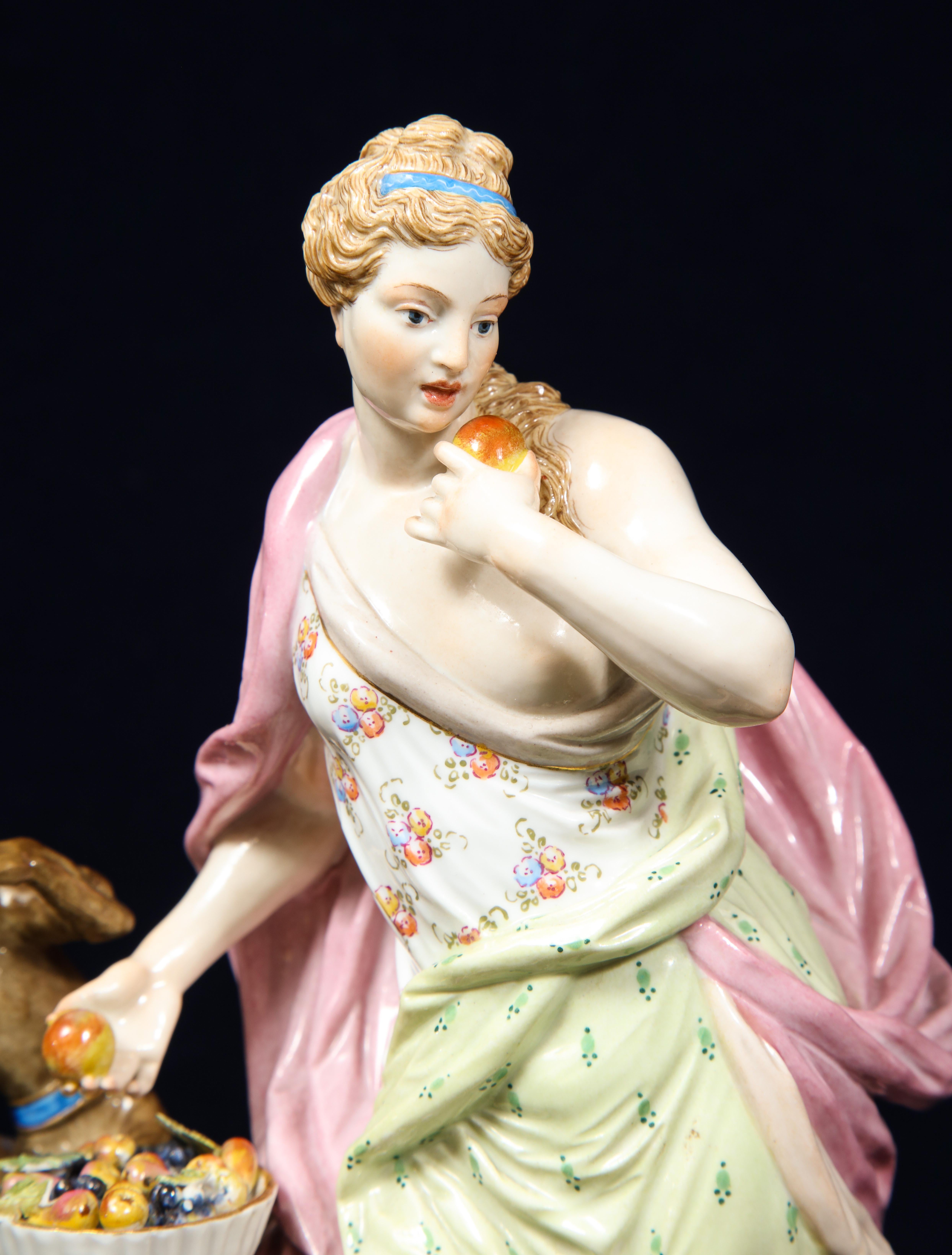 Mid-19th Century Set of 5 Meissen Figures Emblematic of the Senses by J.J. Kändler and Eberlein For Sale