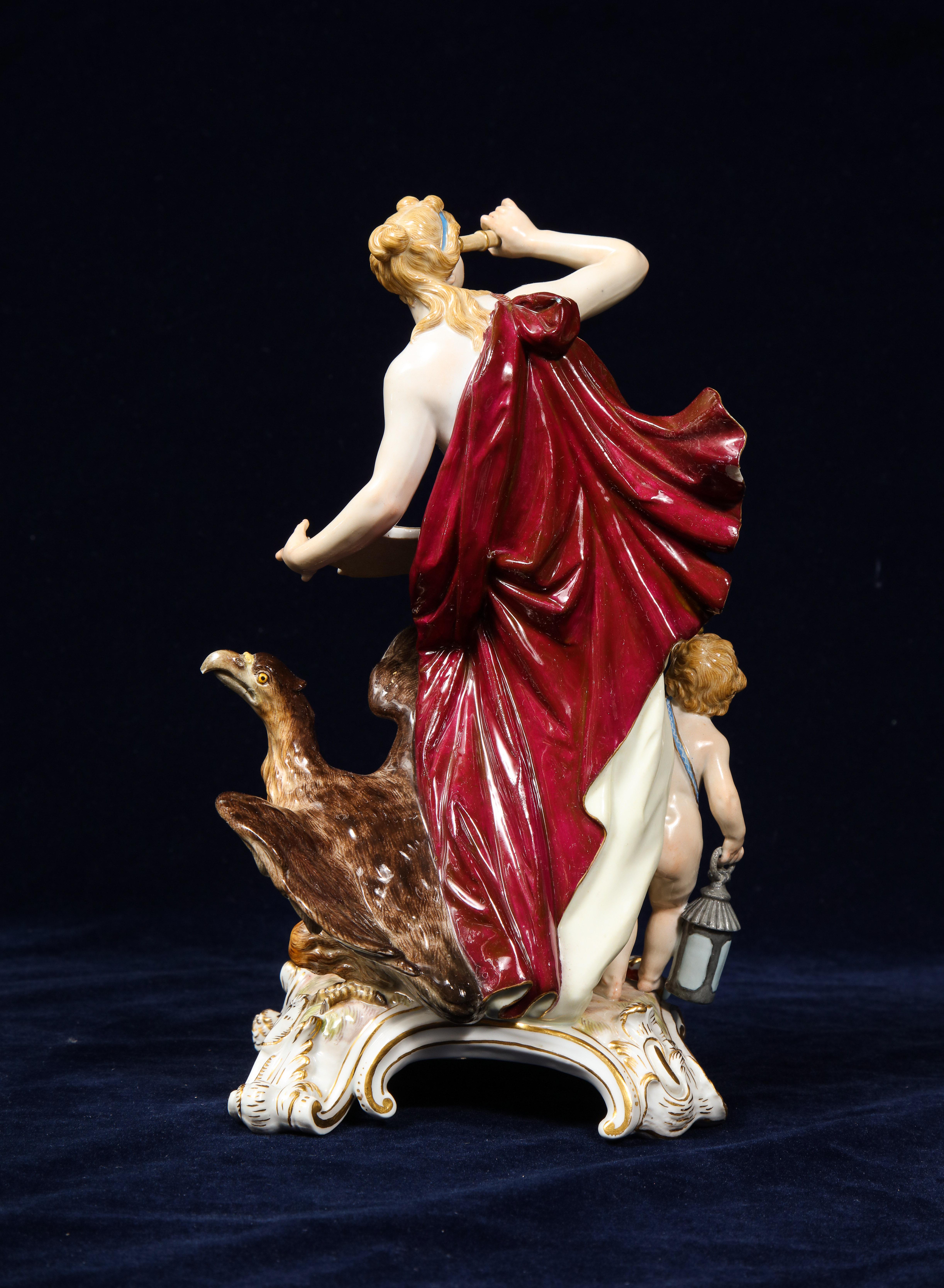 Set of 5 Meissen Figures Emblematic of the Senses by J.J. Kändler and Eberlein For Sale 1
