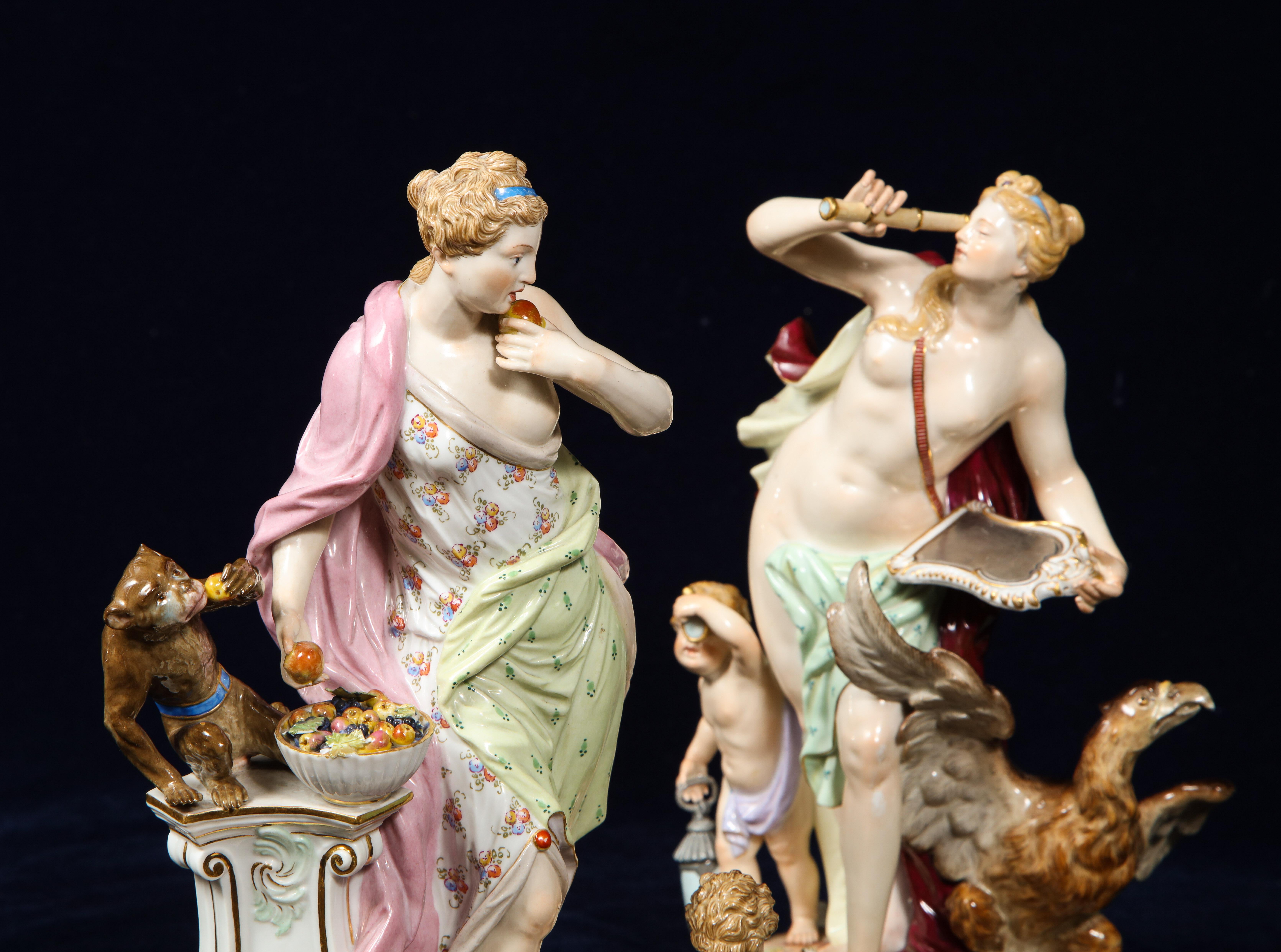 Set of 5 Meissen Figures Emblematic of the Senses by J.J. Kändler and Eberlein For Sale 4