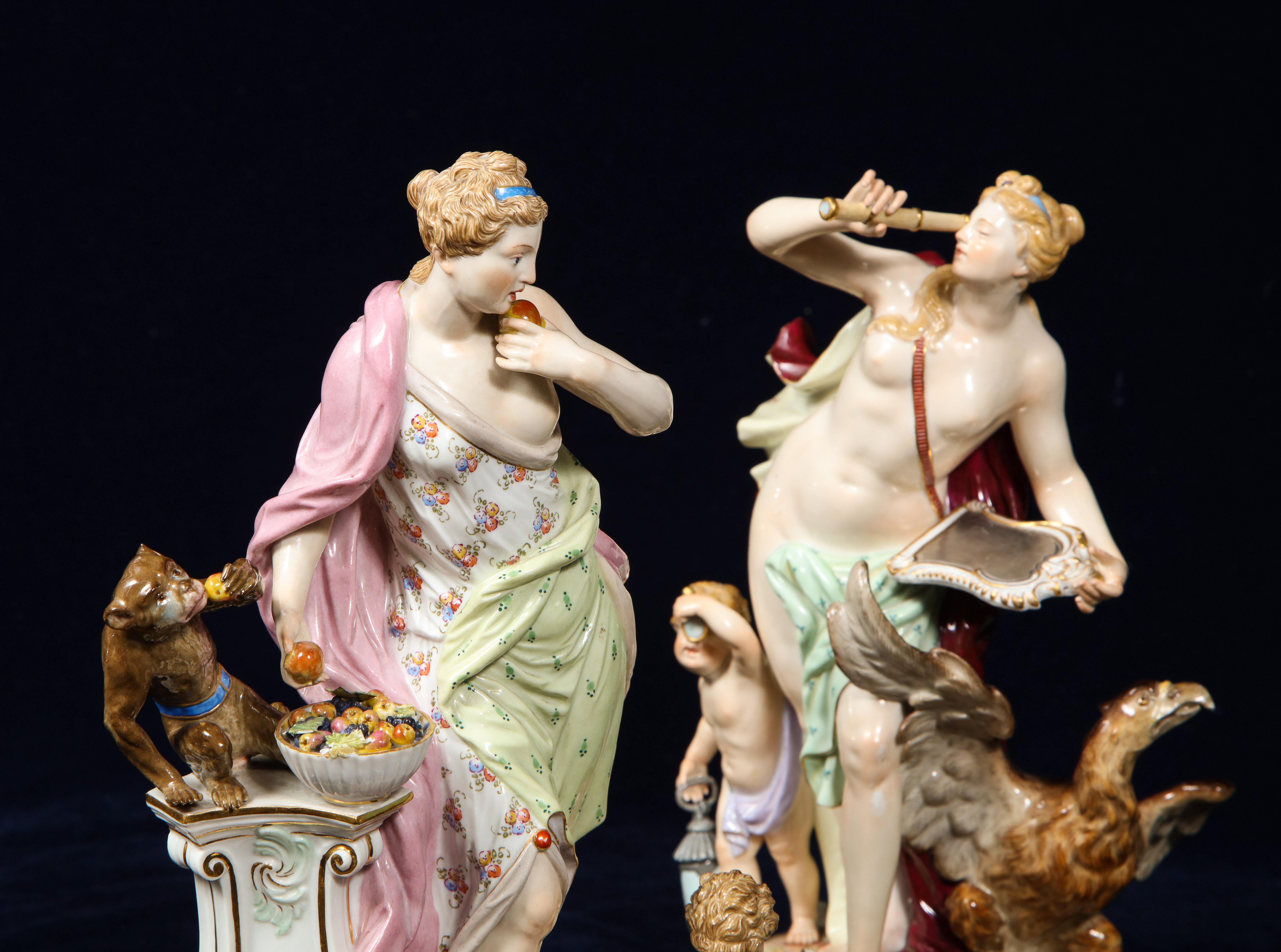 Set di 5 figure di Meissen emblematiche dei sensi di J.J. Kändler e Eberlein in vendita 6