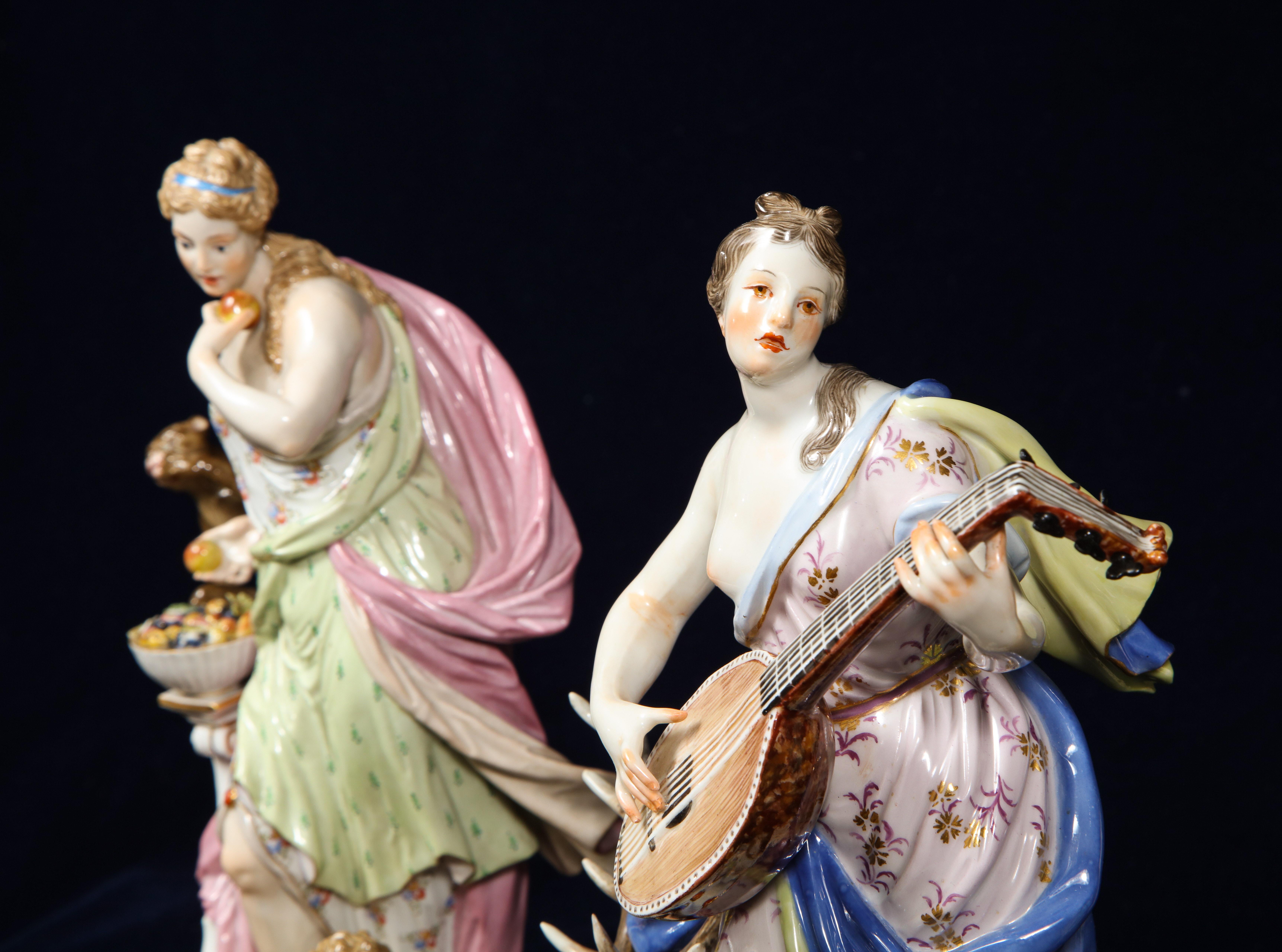 Set of 5 Meissen Figures Emblematic of the Senses by J.J. Kändler and Eberlein For Sale 5