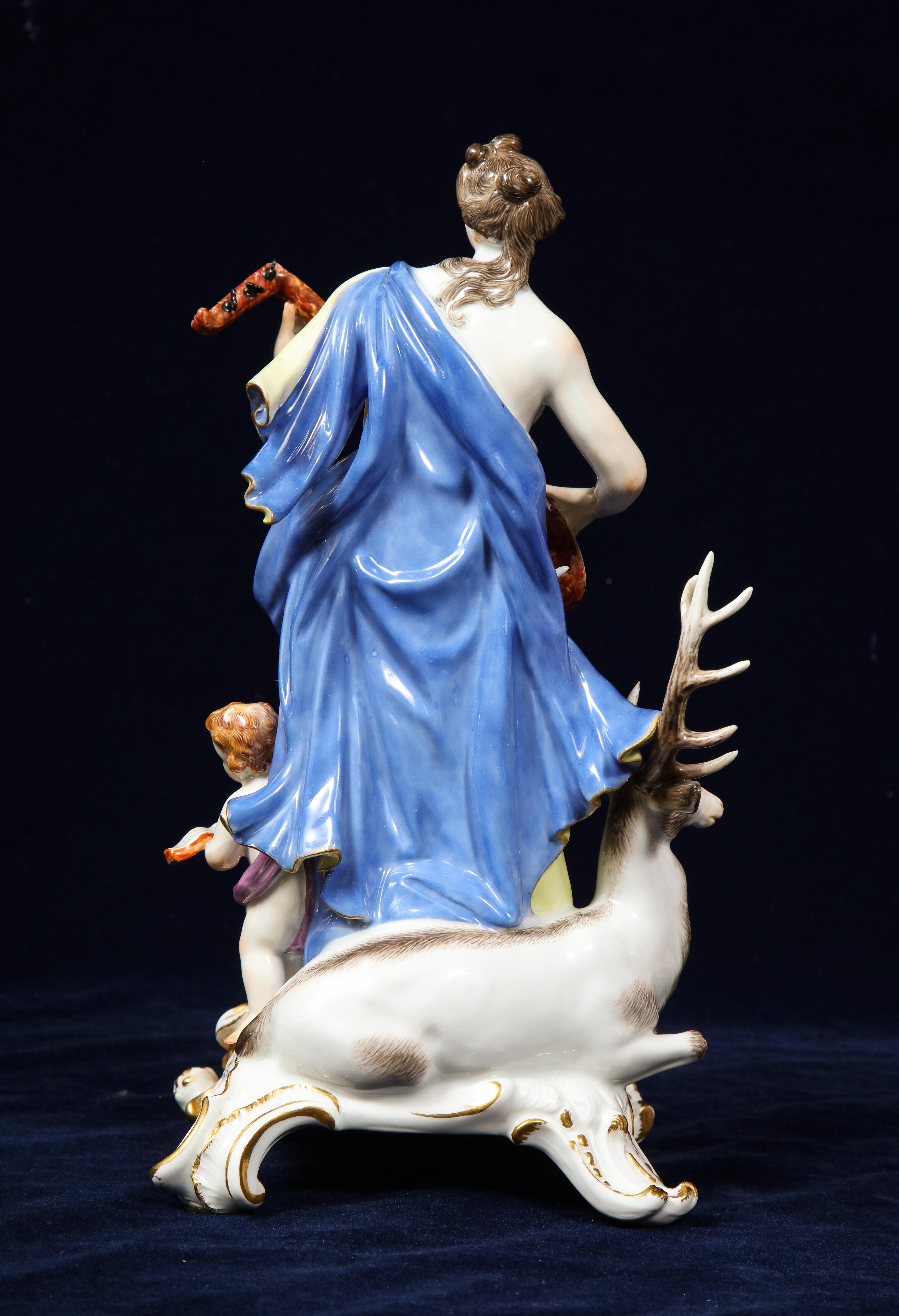 Rococò Set di 5 figure di Meissen emblematiche dei sensi di J.J. Kändler e Eberlein in vendita