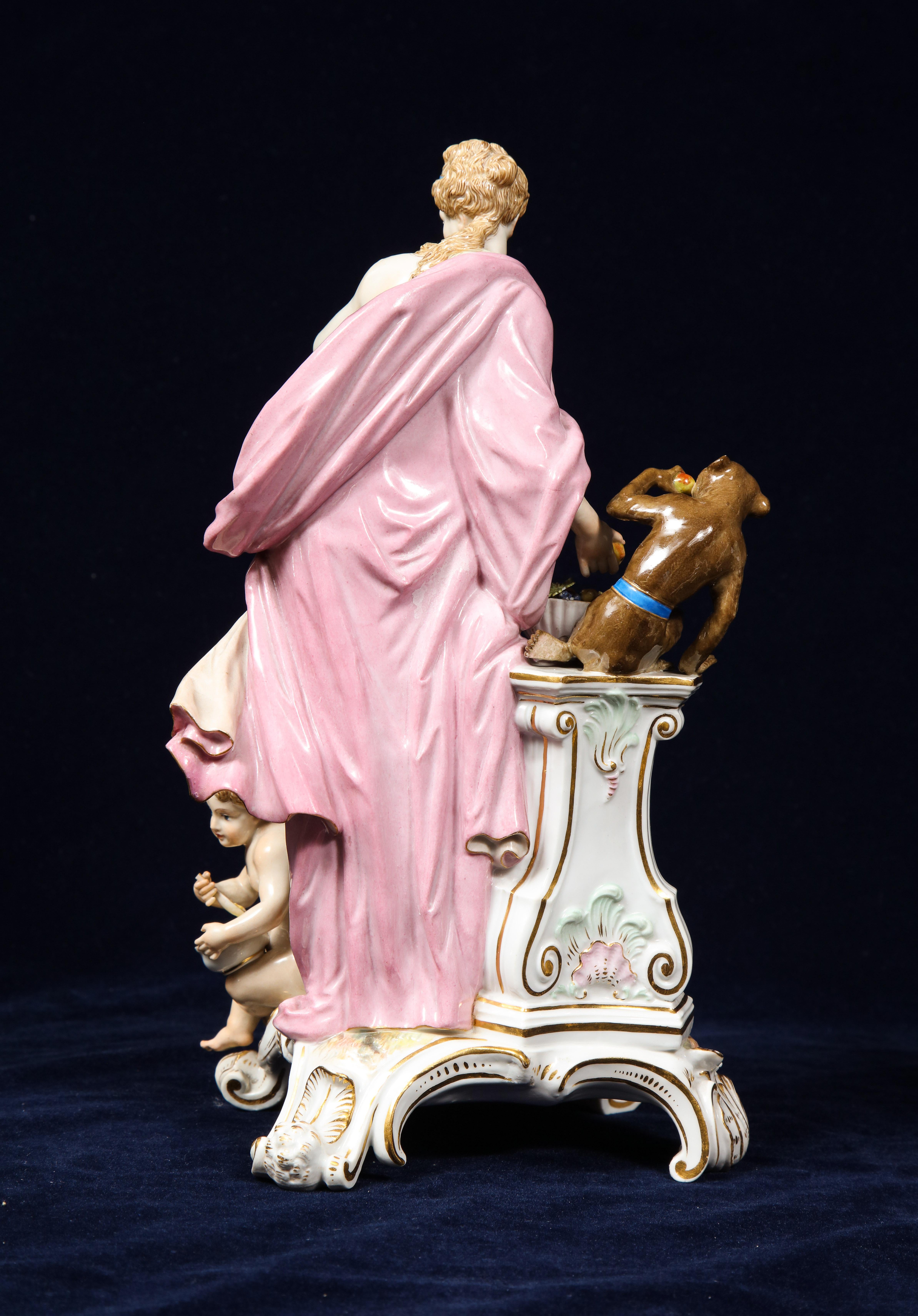 Set of 5 Meissen Figures Emblematic of the Senses by J.J. Kändler and Eberlein In Good Condition For Sale In New York, NY