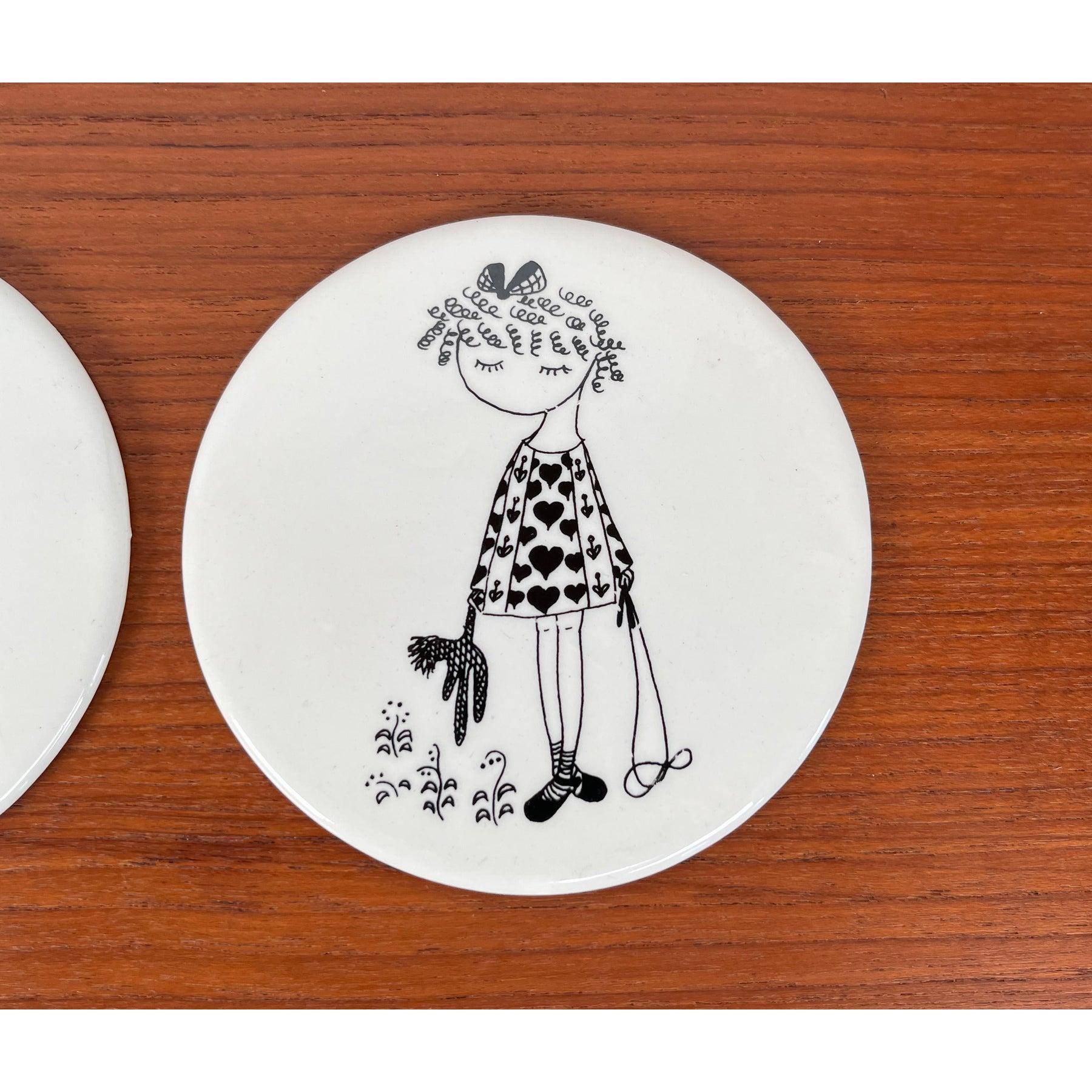 Set di 5 sottobicchieri in ceramica del Mid-Century di Bjørn Wiinblad, anni '60 in vendita 3