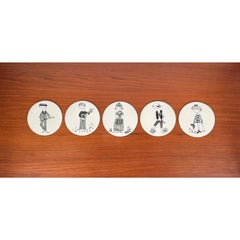 Set of 5 Mid-Century Ceramic Coaster by Bjørn Wiinblad, 1960s