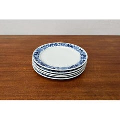 Set of 5 Mid-Century Ceramic Plates Series Hamburg Form 20 Decor Blumenspiel